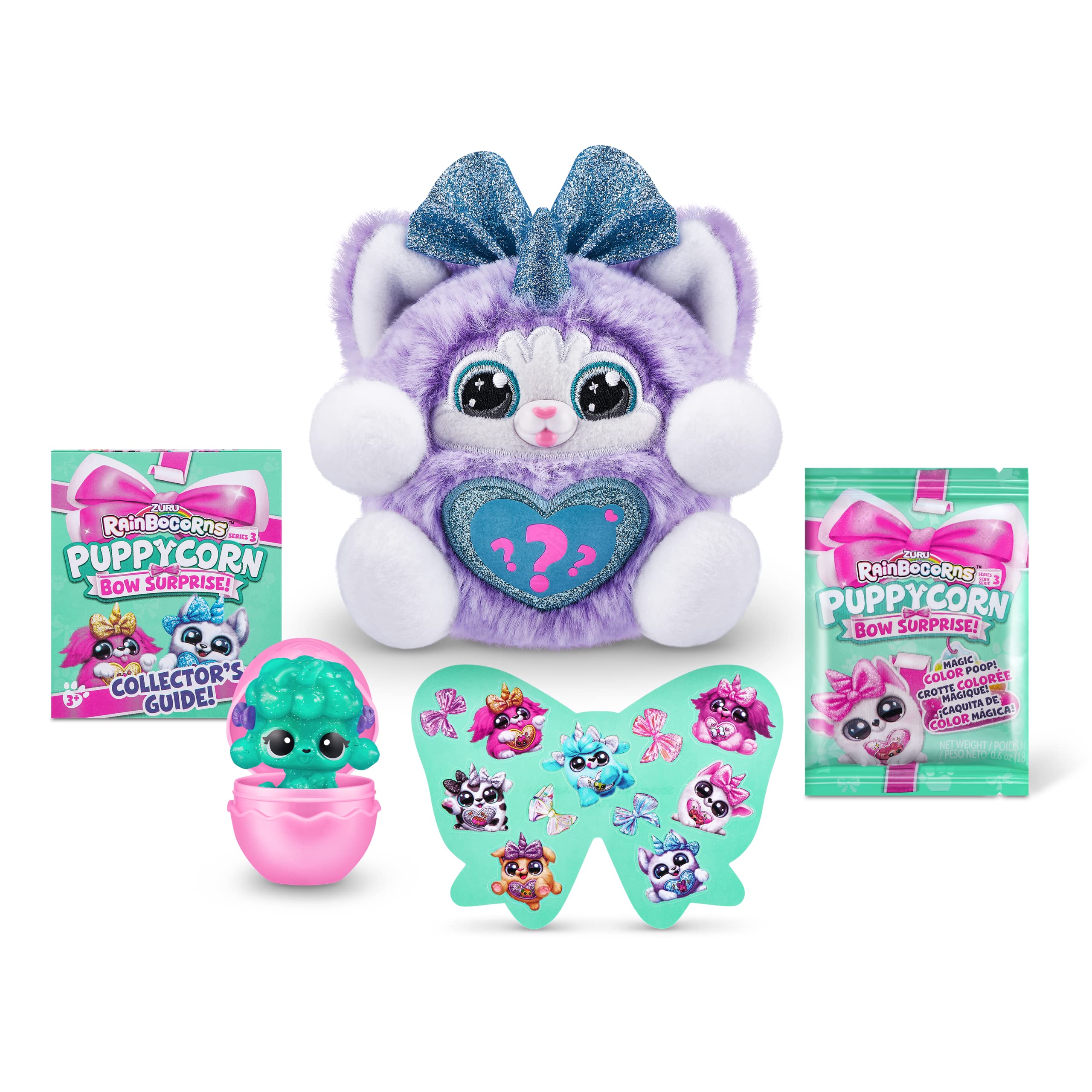 Rainbocorns Puppycorn Bow Surprise - Series 3, Rufus the Husky Plush Toy for Kids 4