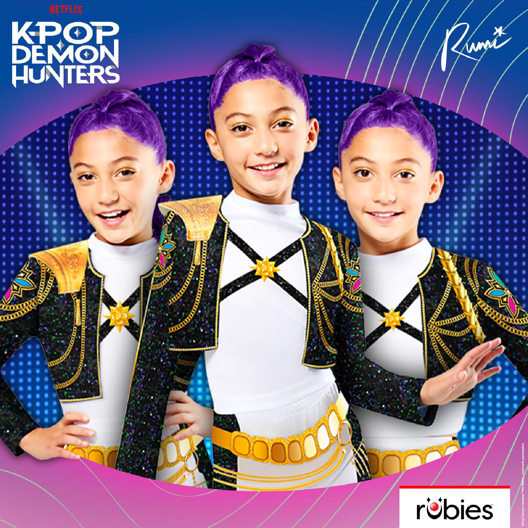 Rubies Official K-Pop Demon Hunters Rumi Golden Child Costume - Kids Size 7-8 Years 7