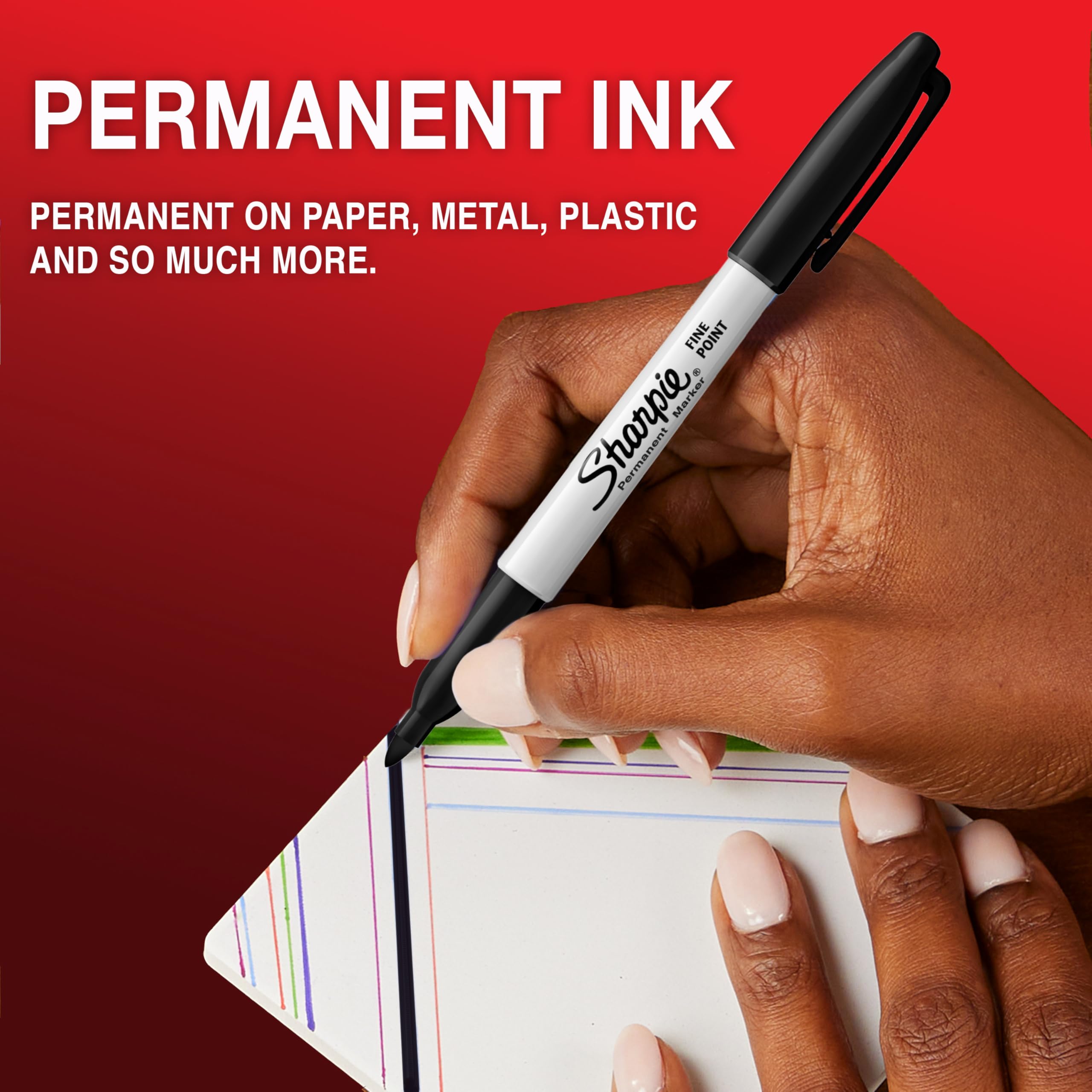 Sharpie Permanent Markers - Fine Point | Assorted Colours | Pack of 18