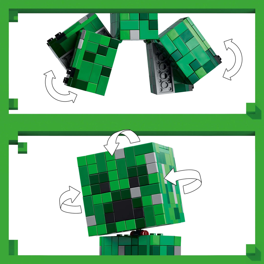 LEGO Minecraft The Creeper Toy - 665-Piece Buildable Posable Figure with Hidden Compartment