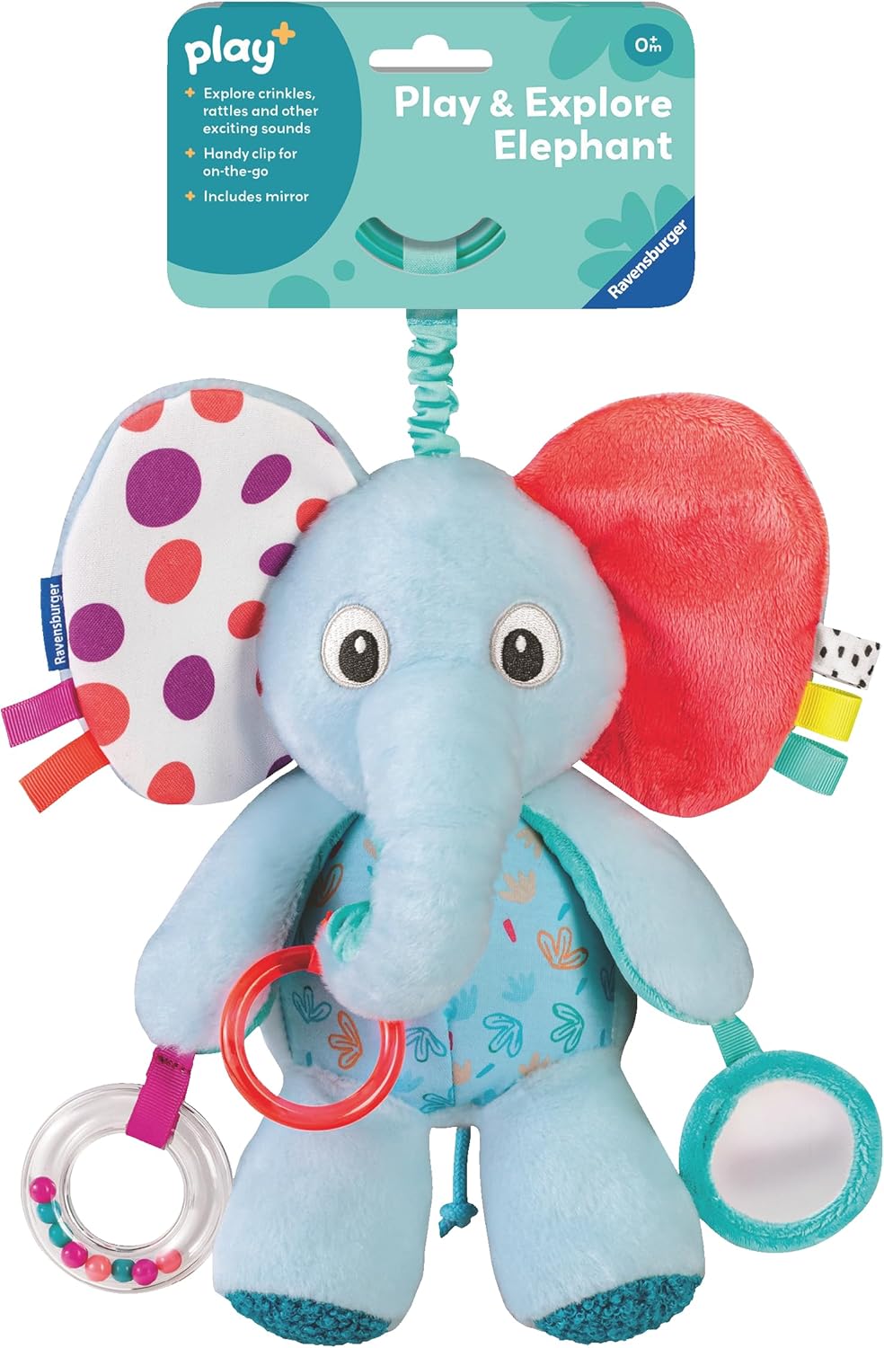 Ravensburger Explore & Play Elephant - Sensory Plush Toy for Babies 0 Months+