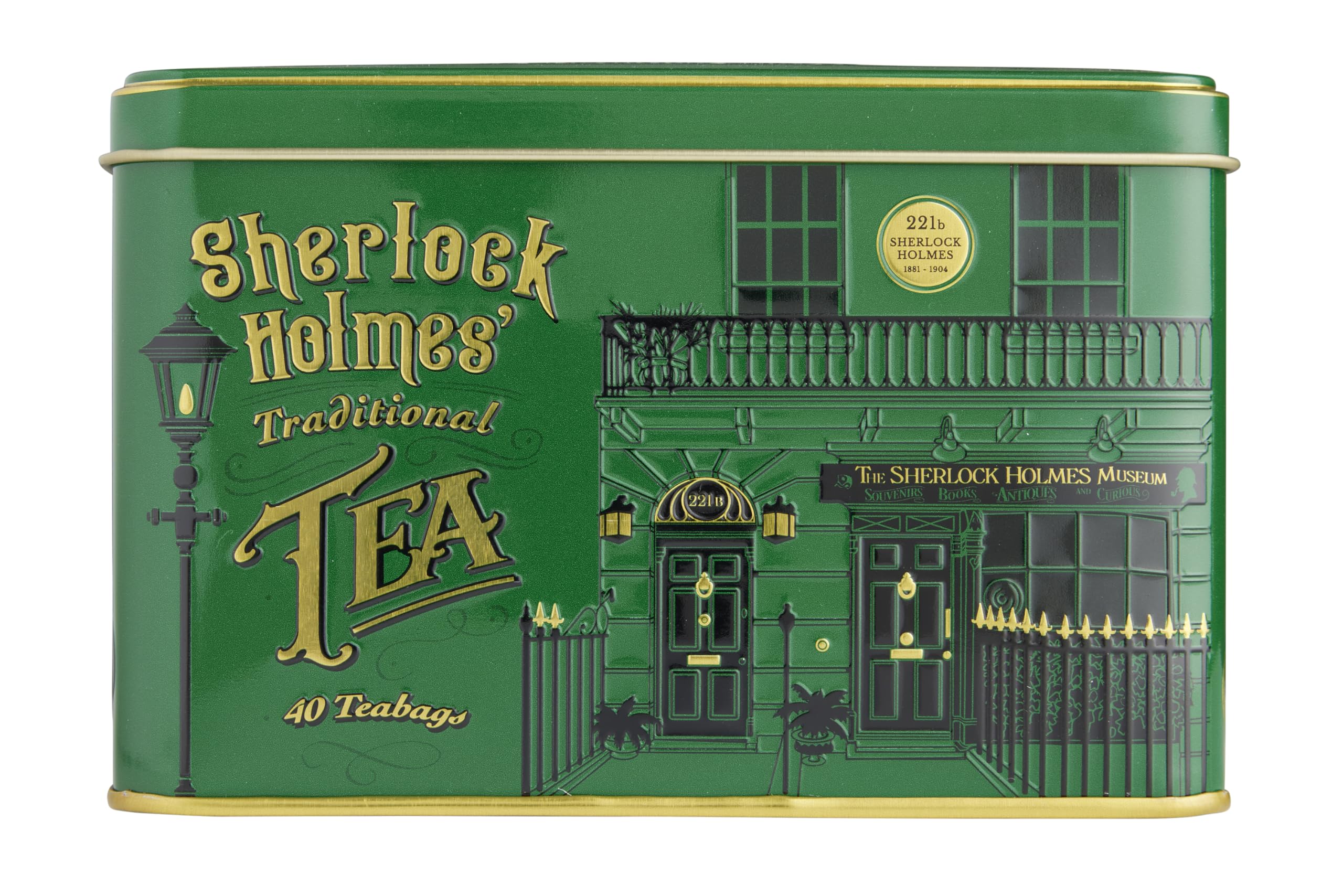 Sherlock Holmes Tea Tin with 40 English Breakfast Teabags - New English Teas