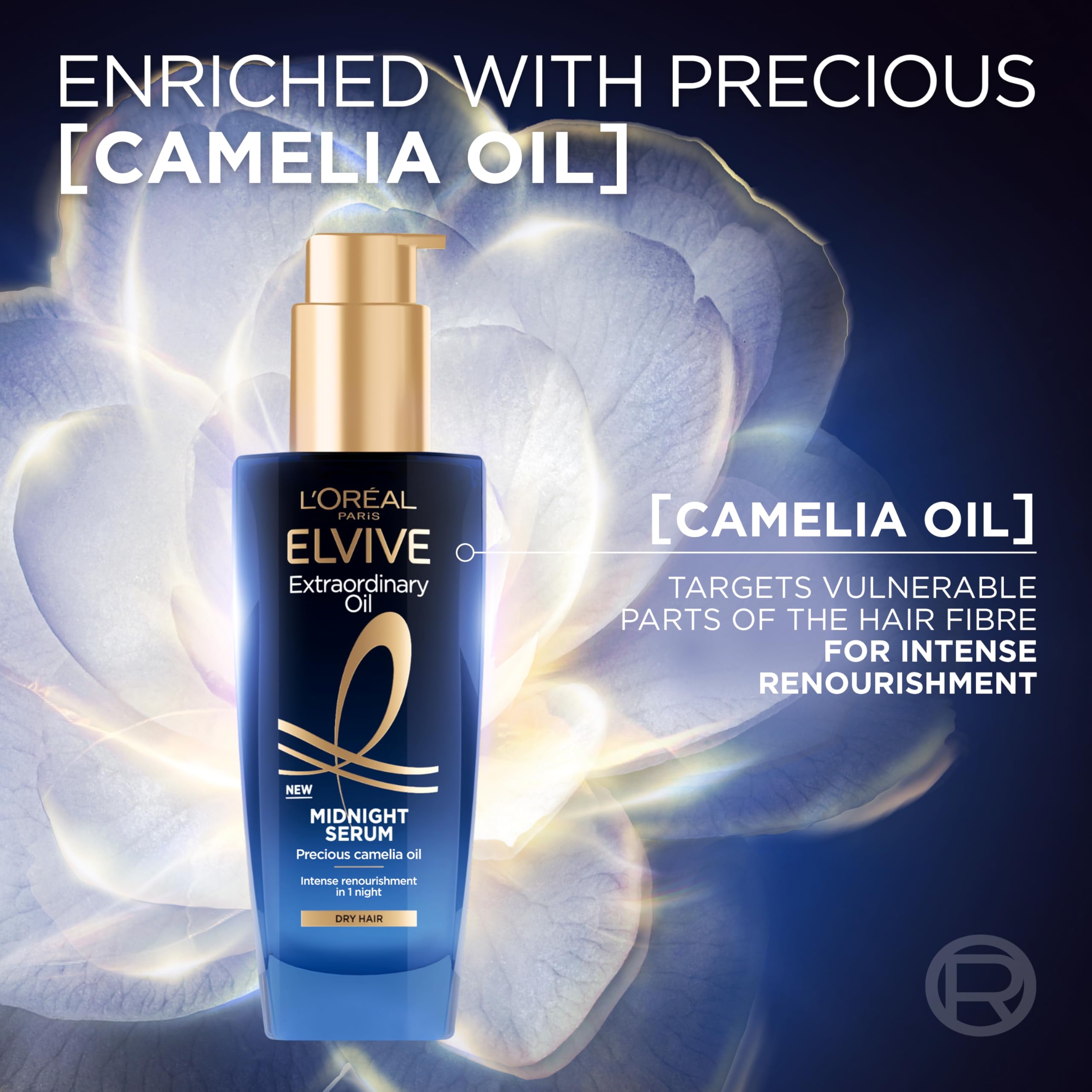 L'Oreal Paris Elvive Extraordinary Oil Midnight Serum - Overnight Renourishment, 96H Frizz Control | 100ml 3