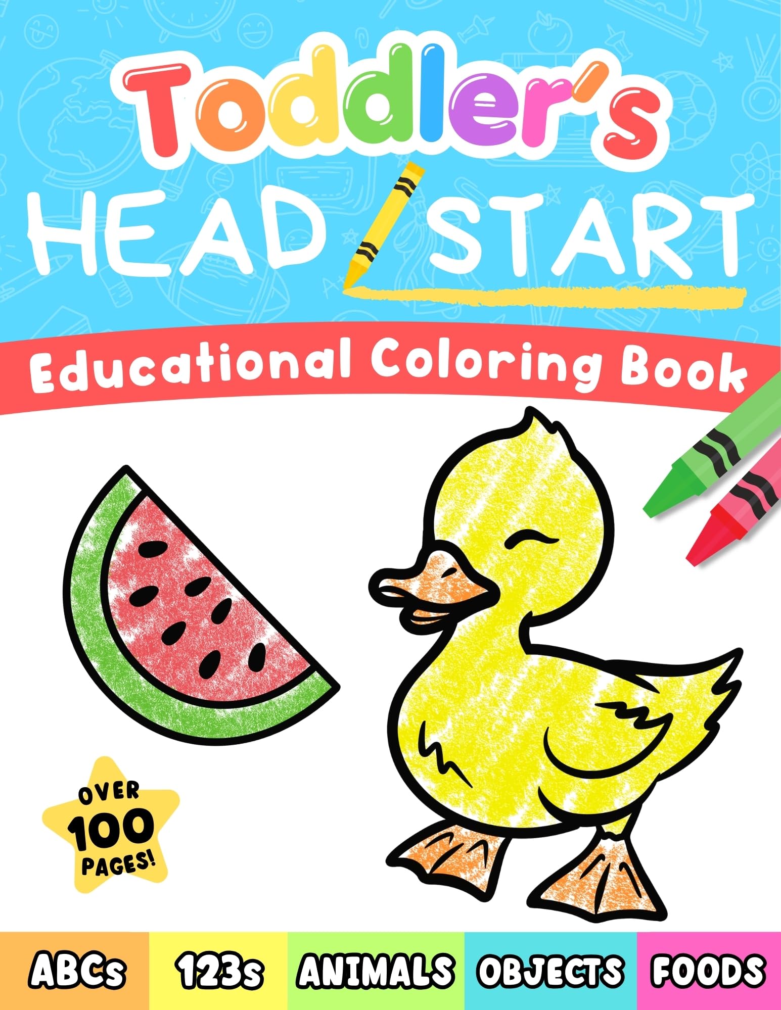 Color Fluff Toddler's Head Start Educational Coloring Book Ages 1-3 | Over 100 Pages | Paperback 1