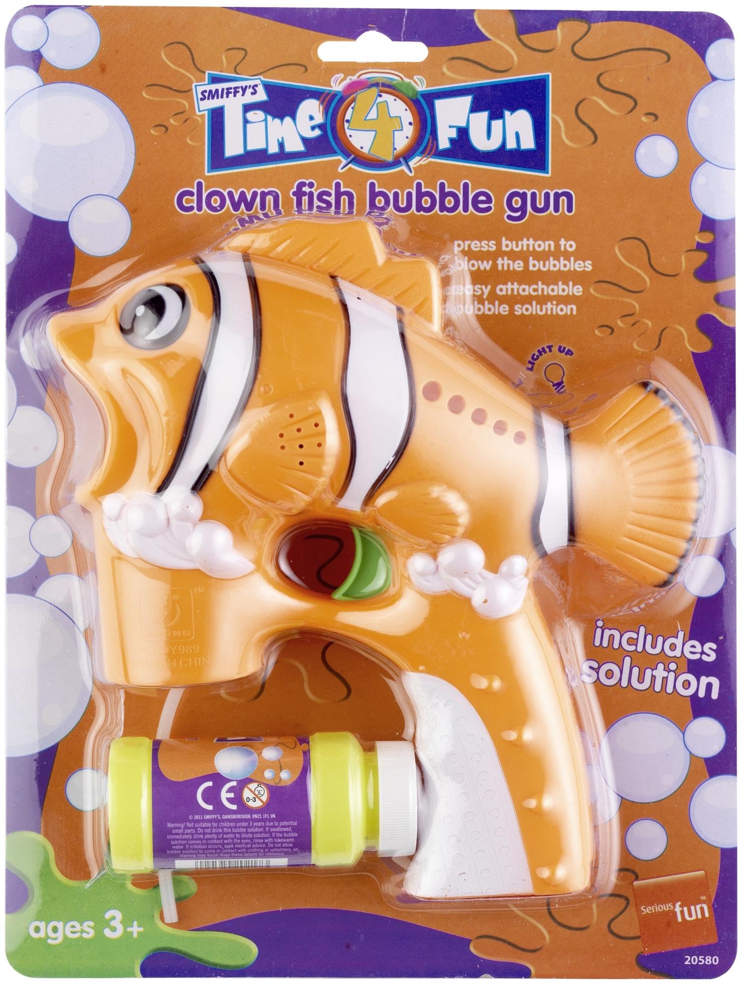 Smiffys Clown Fish Bubble Gun - Orange with Solution 4