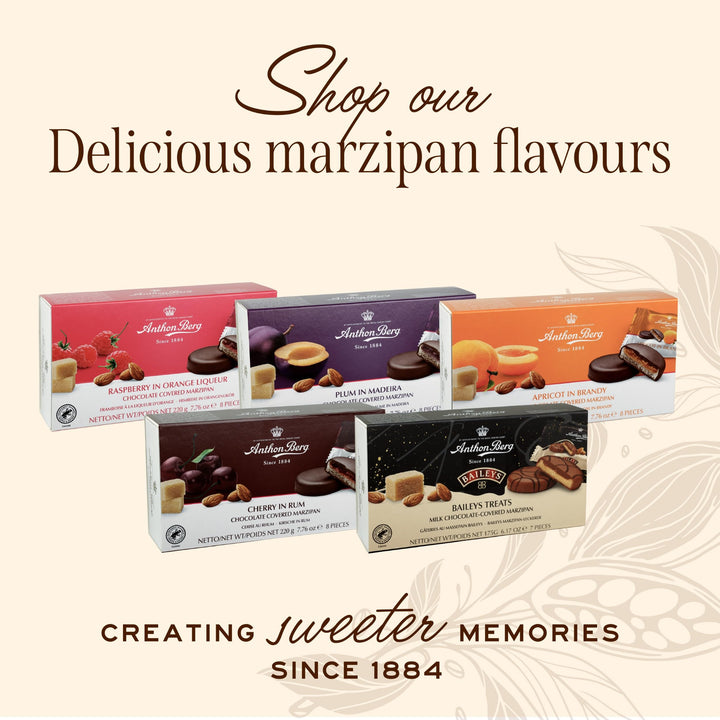 Anthon Berg Dark Chocolate Covered Marzipan Treats with Raspberry and Orange Liqueur - 220g