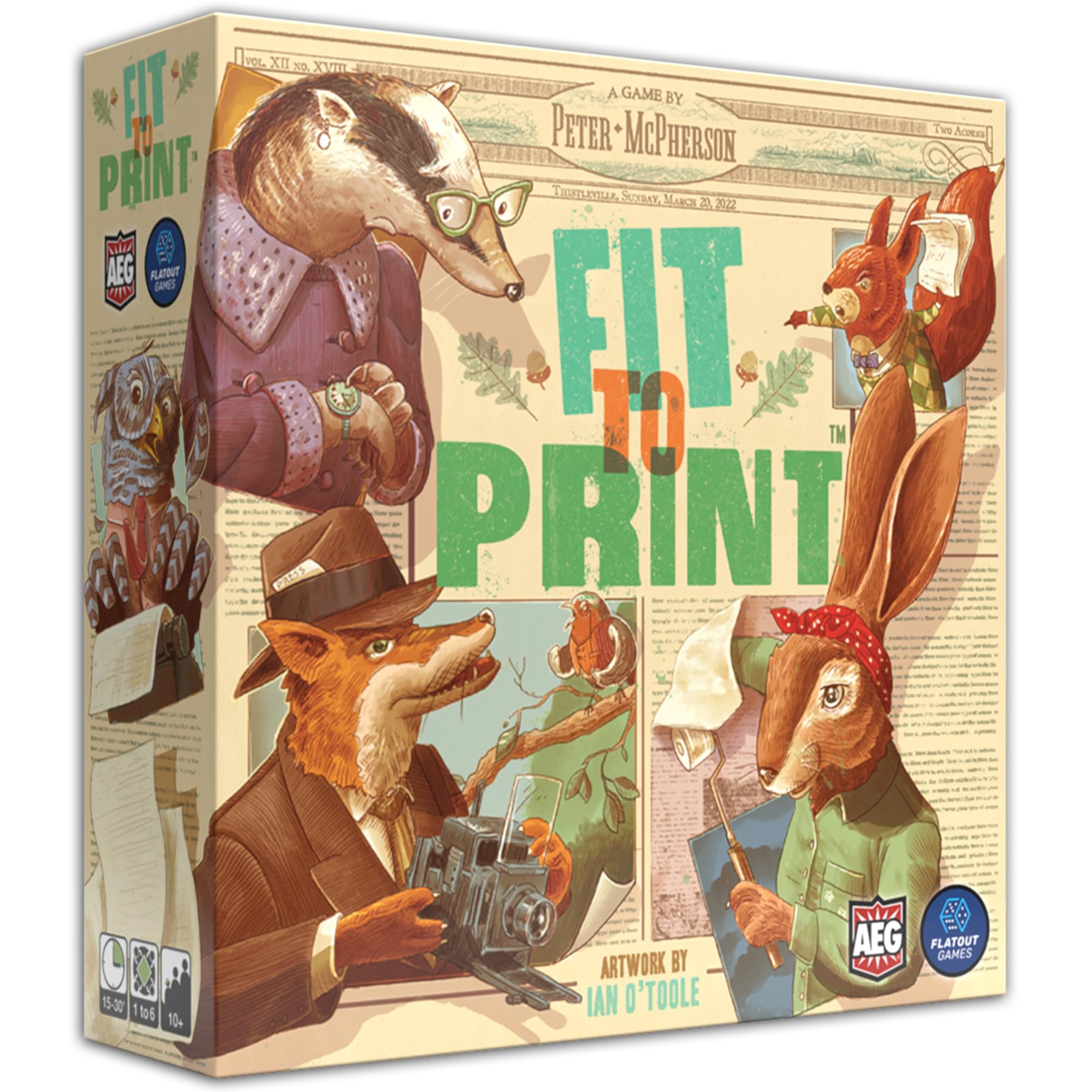 AEG Fit to Print Tile-Laying Board Game | Ages 10+ | 1-6 Players | 15-30 Min Playtime