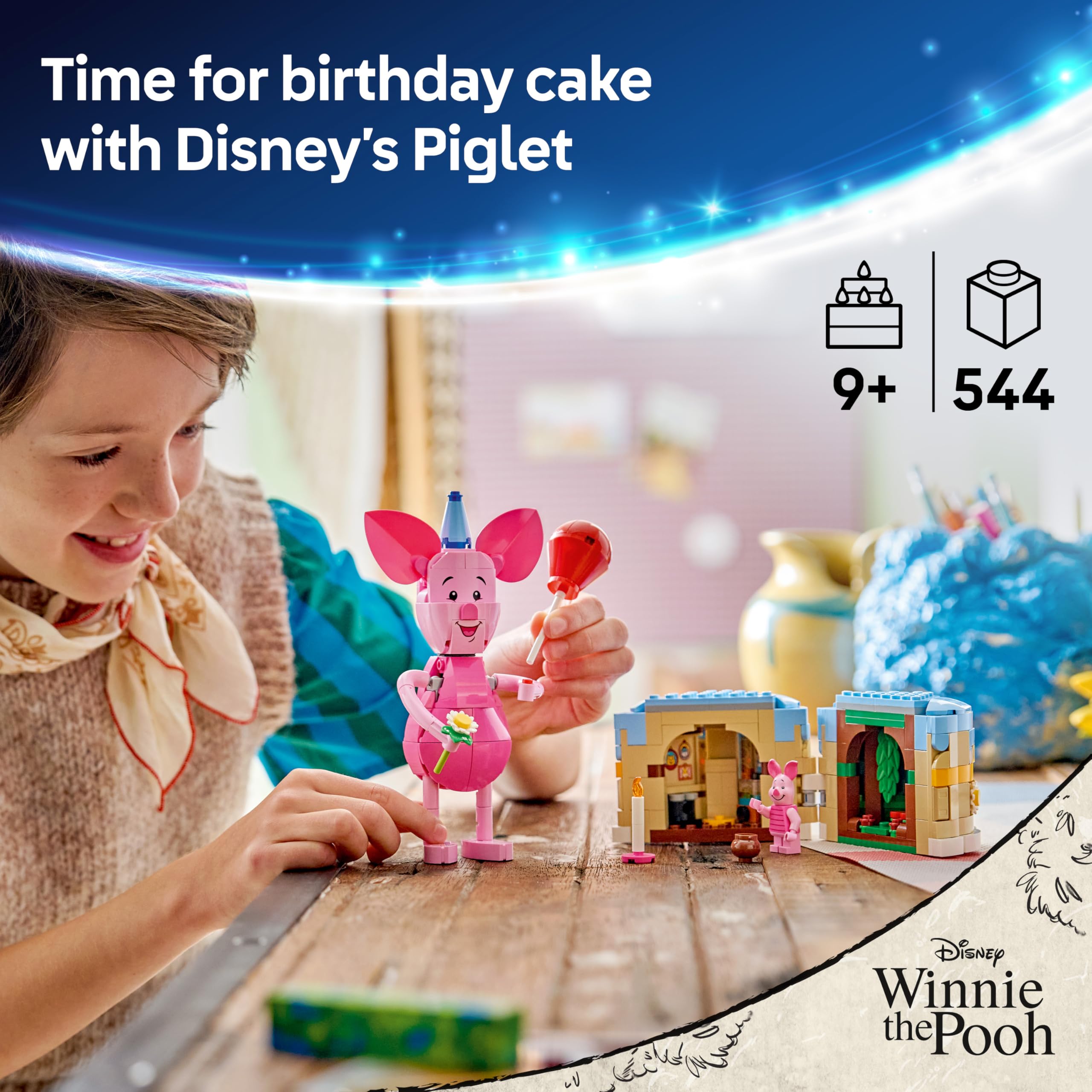 LEGO Disney Piglet's Birthday Fun Building Set 43305 for Ages 9+ | Posable Figure & Cake 2
