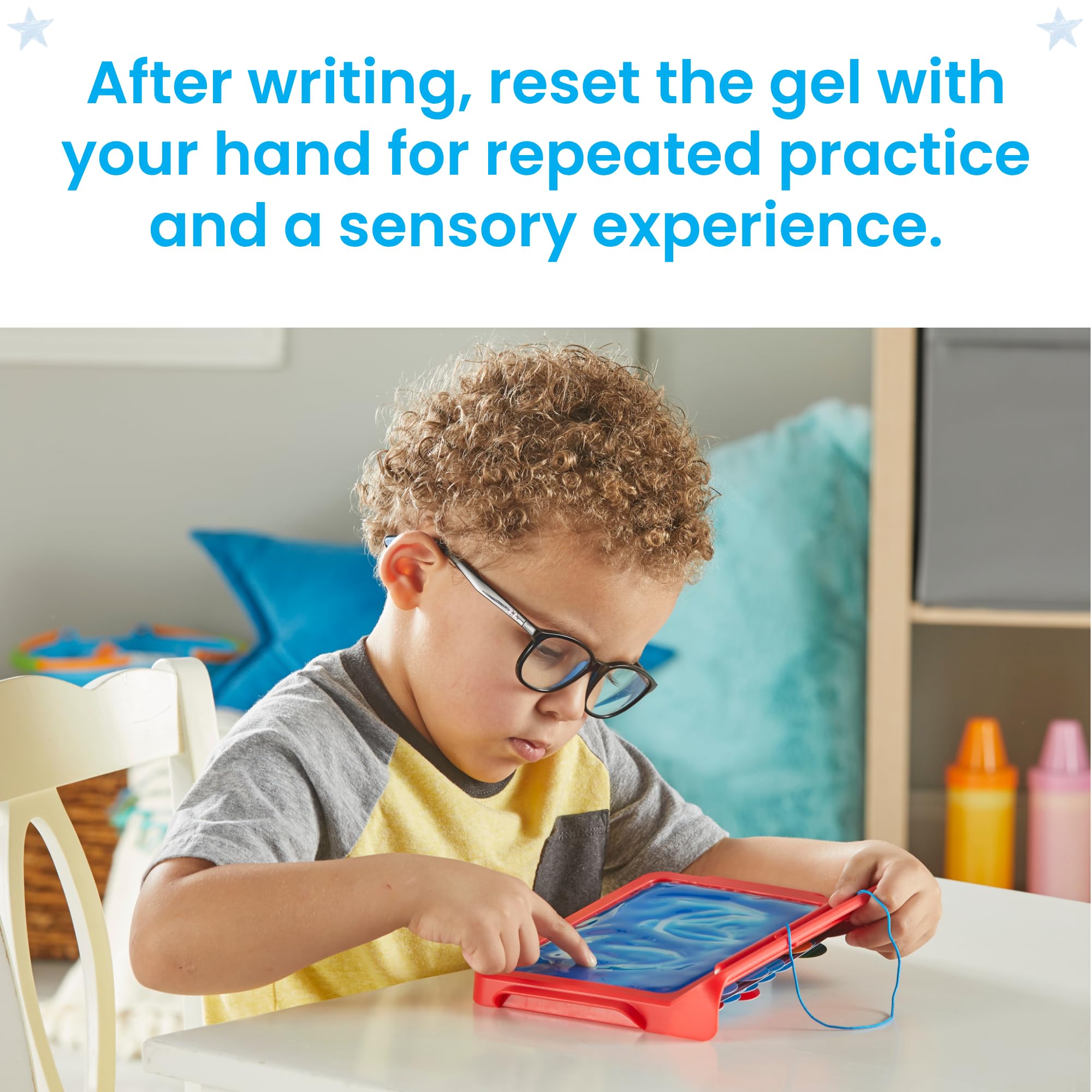 hand2mind Letter Tracing Sensory Pad - Mess-Free Gel Writing for Kids 3-5 | Includes 16 Double-Sided Cards 5