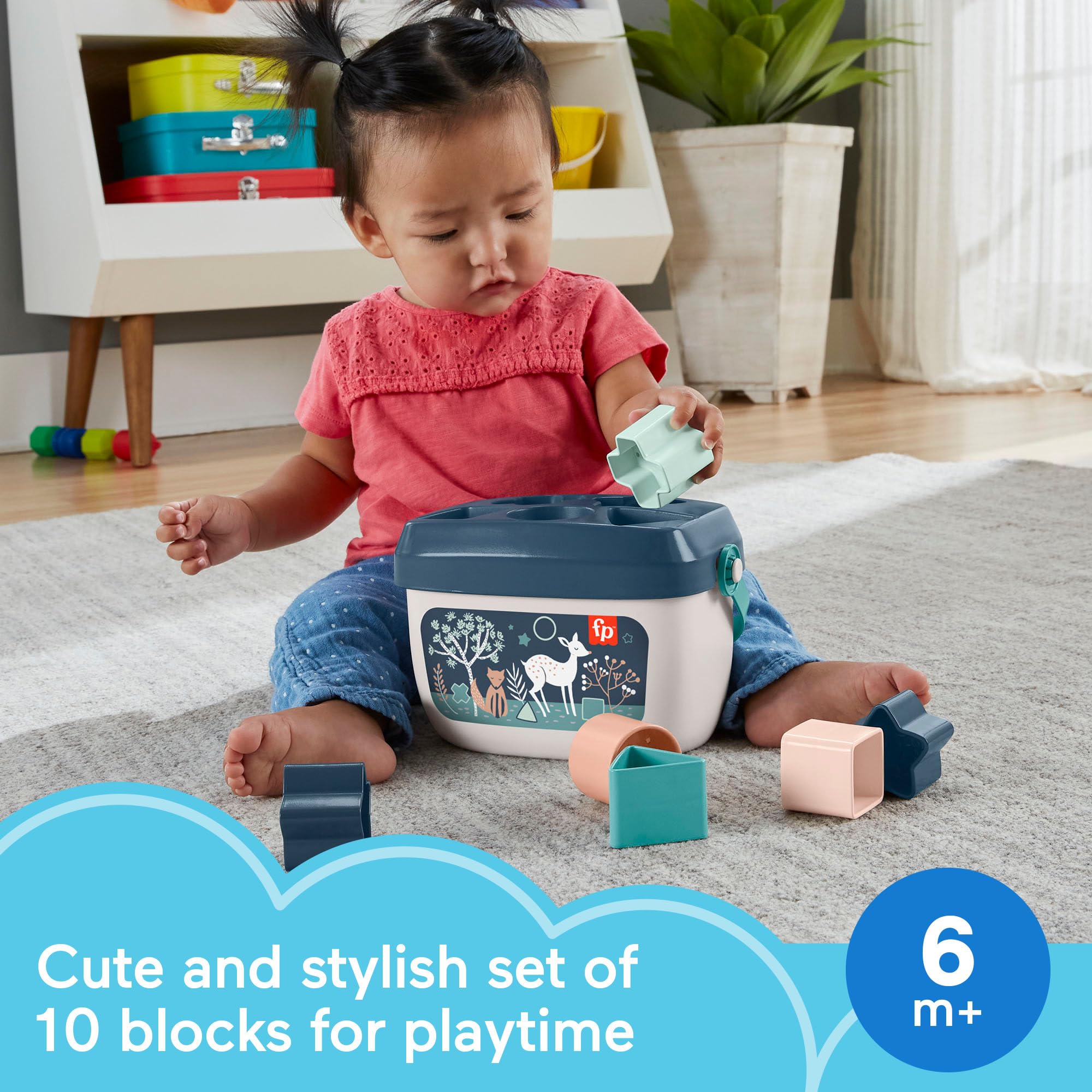 Fisher-Price Baby's First Blocks Set of 10 Shape Sorting Blocks for Infants 6+ Months | HJP20 2
