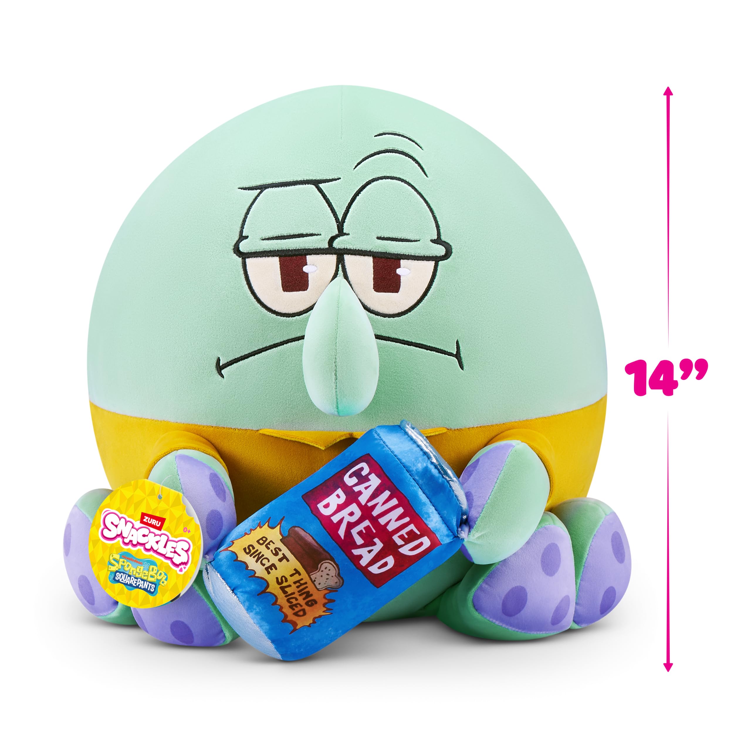 Snackles 14-inch Squidward Tentacles Plush - Super-Soft SpongeBob SquarePants Stuffed Animal 3