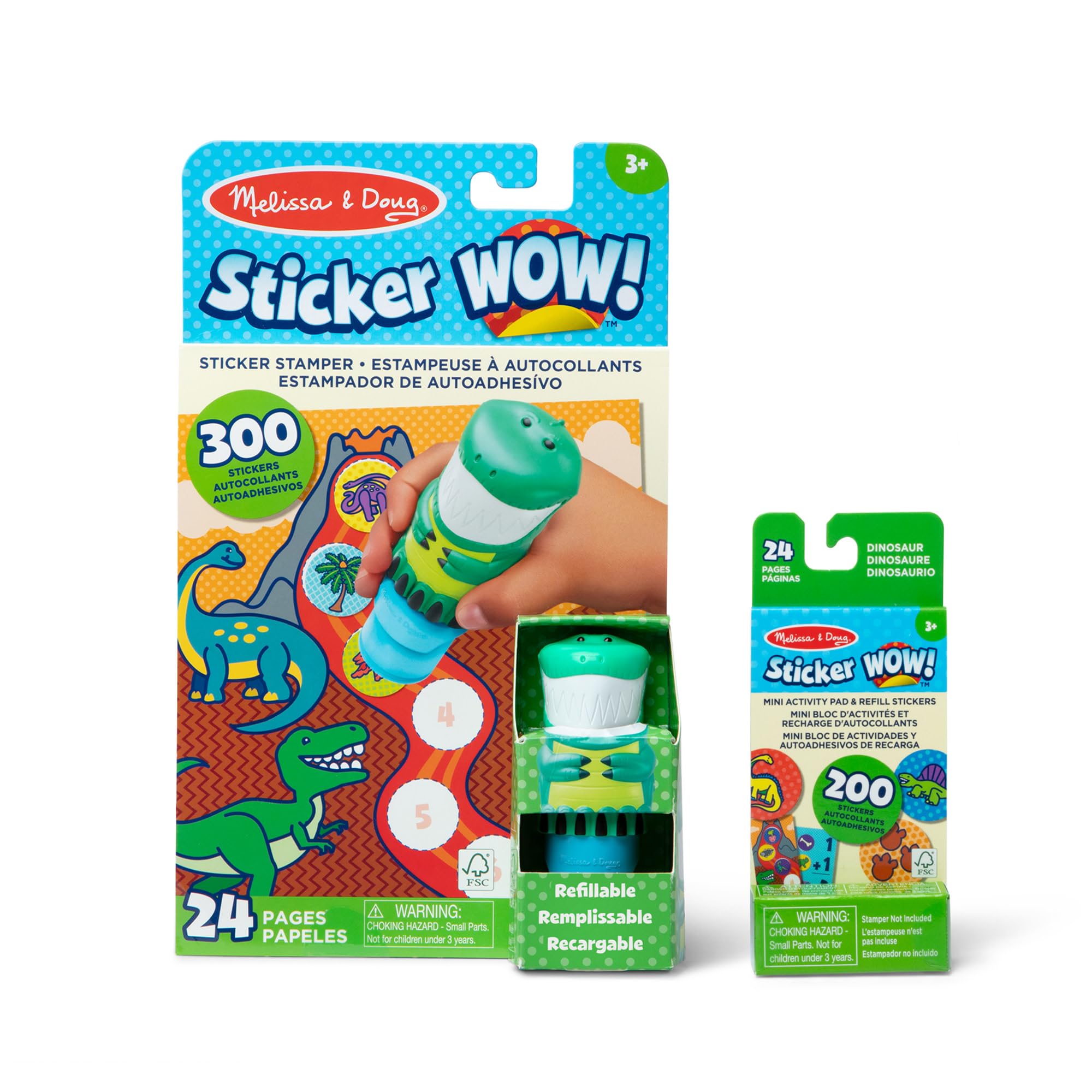Melissa & Doug Sticker Wow Stamper & Activity Pad - Dinosaur Theme | Ages 3+