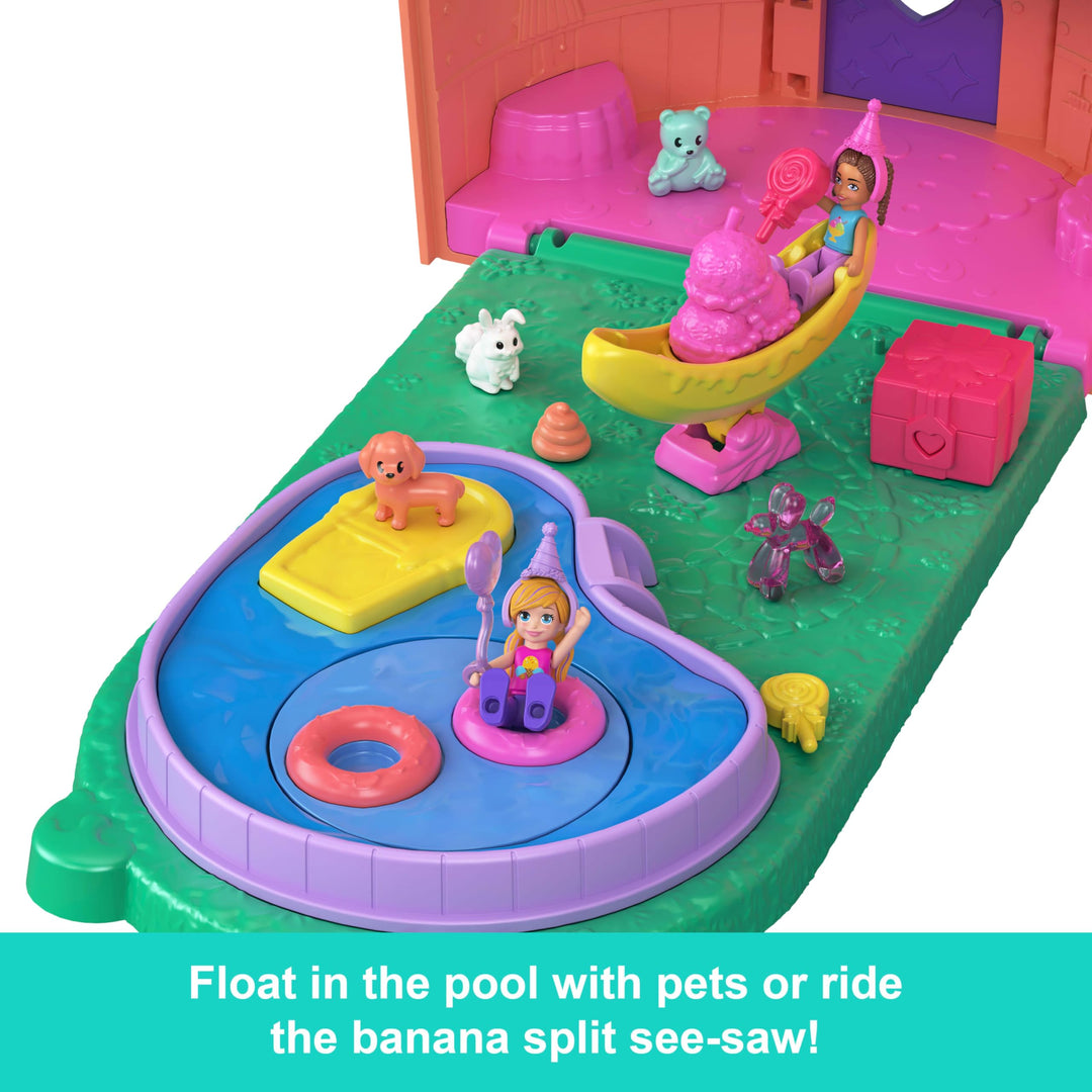 Polly Pocket Micro Dolls & Large Gelato House Playset - Ice Cream Bear Theme, 4-8 Years