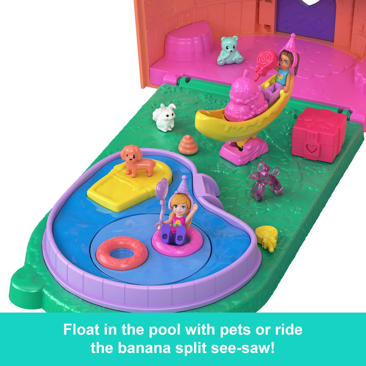 Polly Pocket Micro Dolls & Large Gelato House Playset - Ice Cream Bear Theme, 4-8 Years