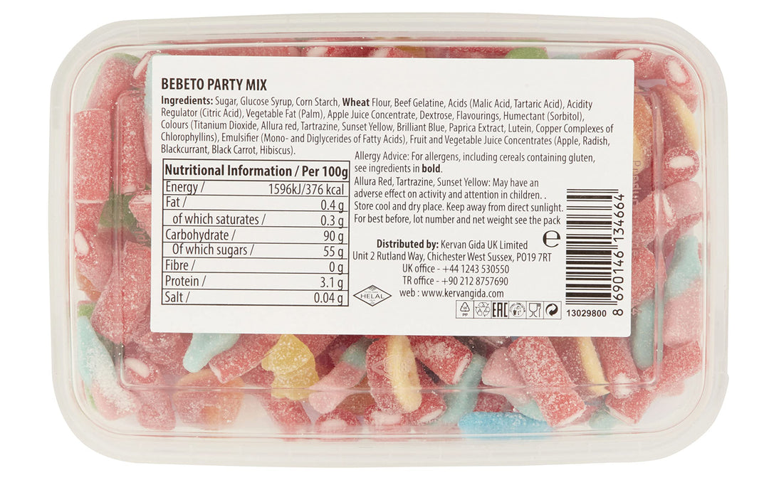 Bebeto Fizzy Party Mix (400g) - Halal Certified Fizzy Gummy Sweets