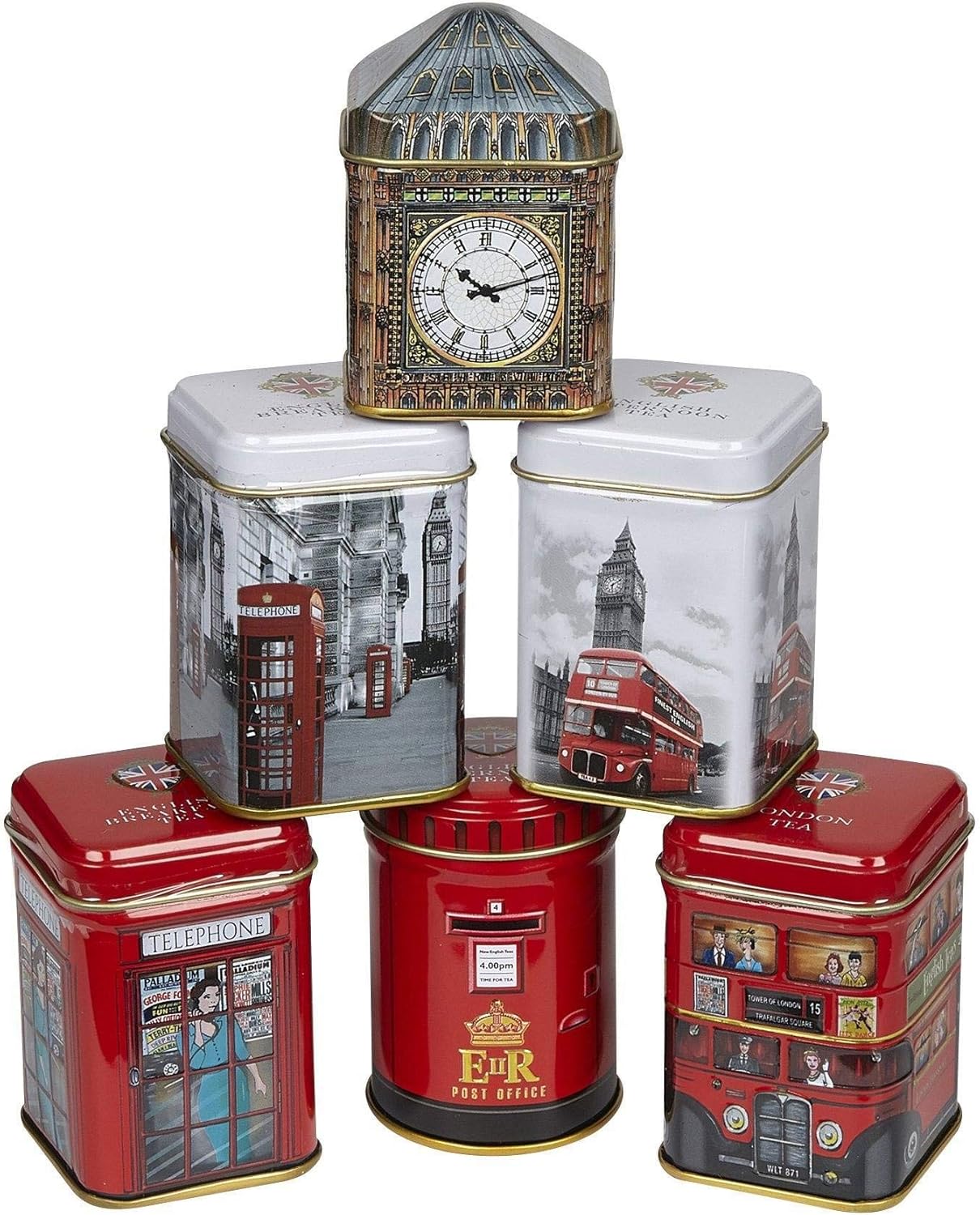 New English Teas London Sights Mini Tea Tin Gift Set - 6 Selection Loose-Leaf Black Tea Collection 2