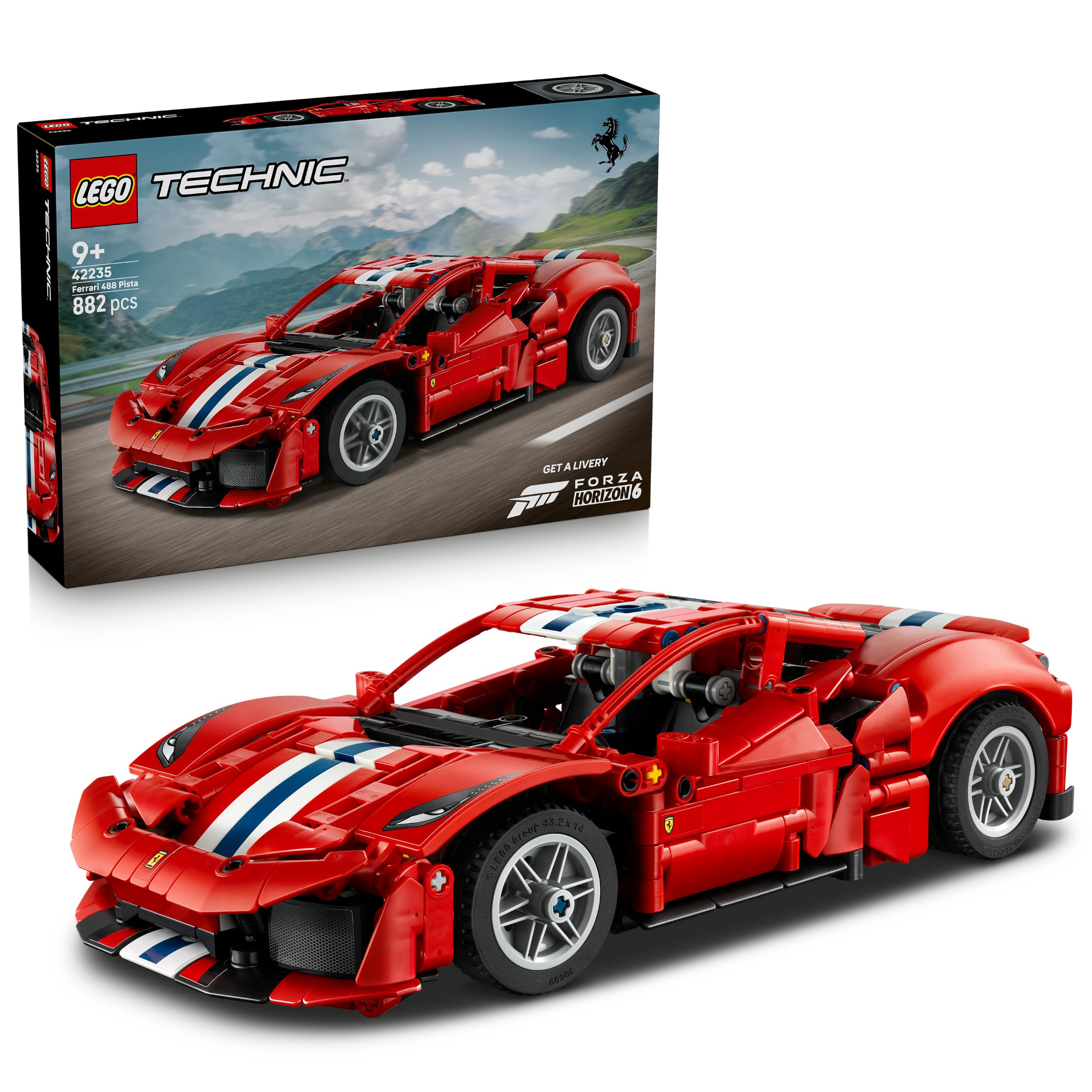 LEGO Technic Ferrari 488 PISTA Car Building Set - V8 Engine, Steering, Opening Doors | Ages 9+
