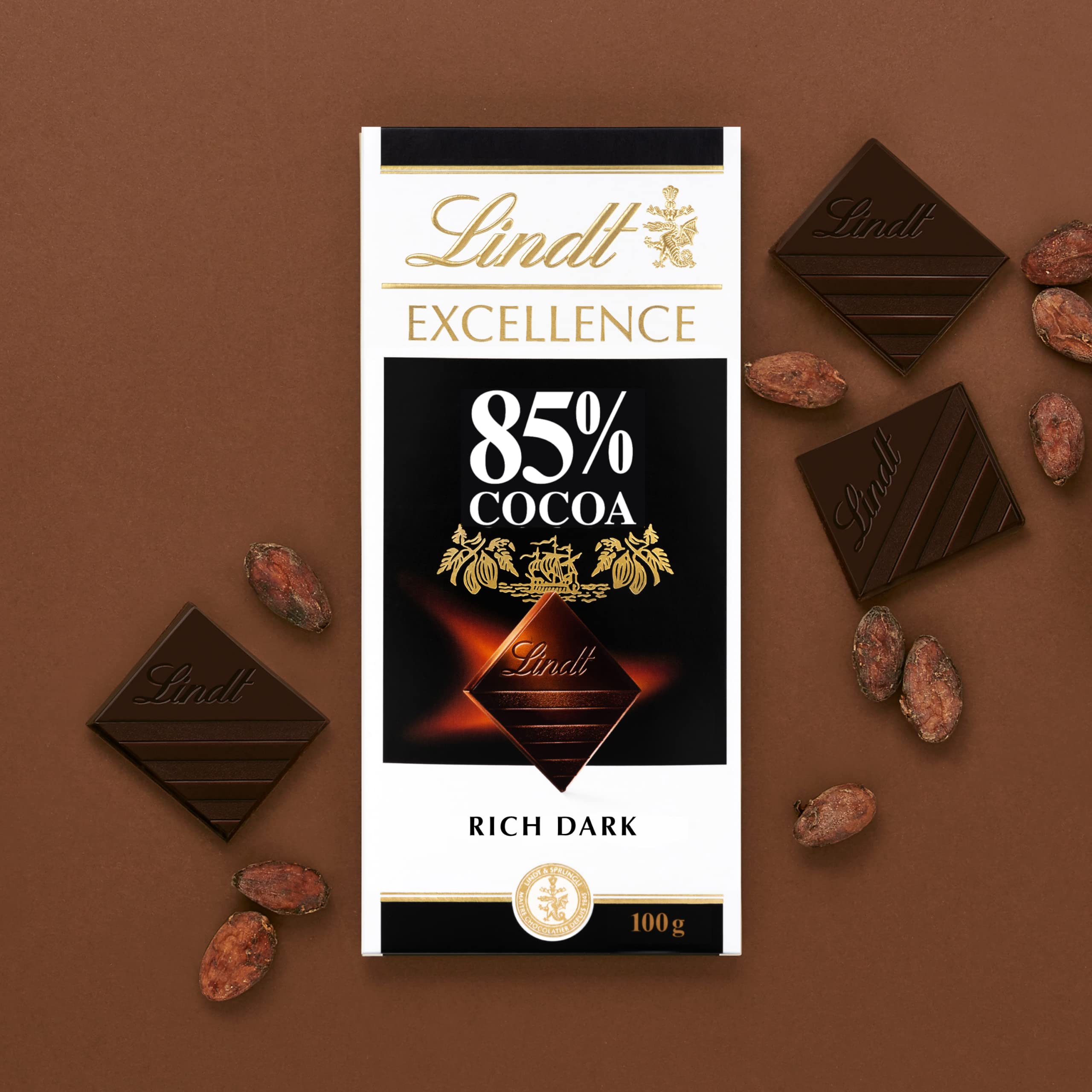 Lindt Excellence Dark 85% Cocoa Chocolate Bar, 100g 8