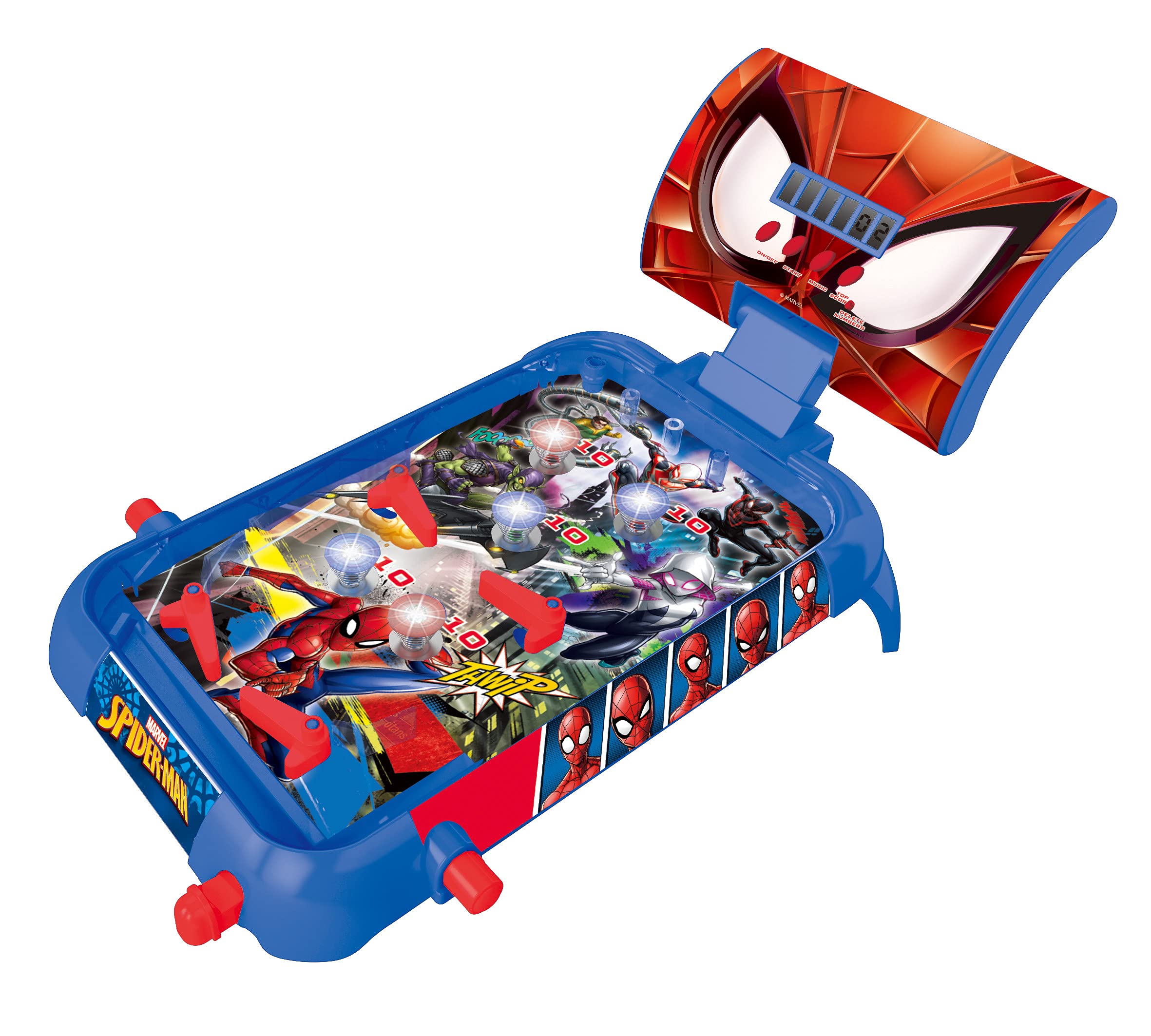 Lexibook Spider-Man Electronic Table Pinball Machine - Action Game with LCD Display, Lights & Sound - Ages 5+