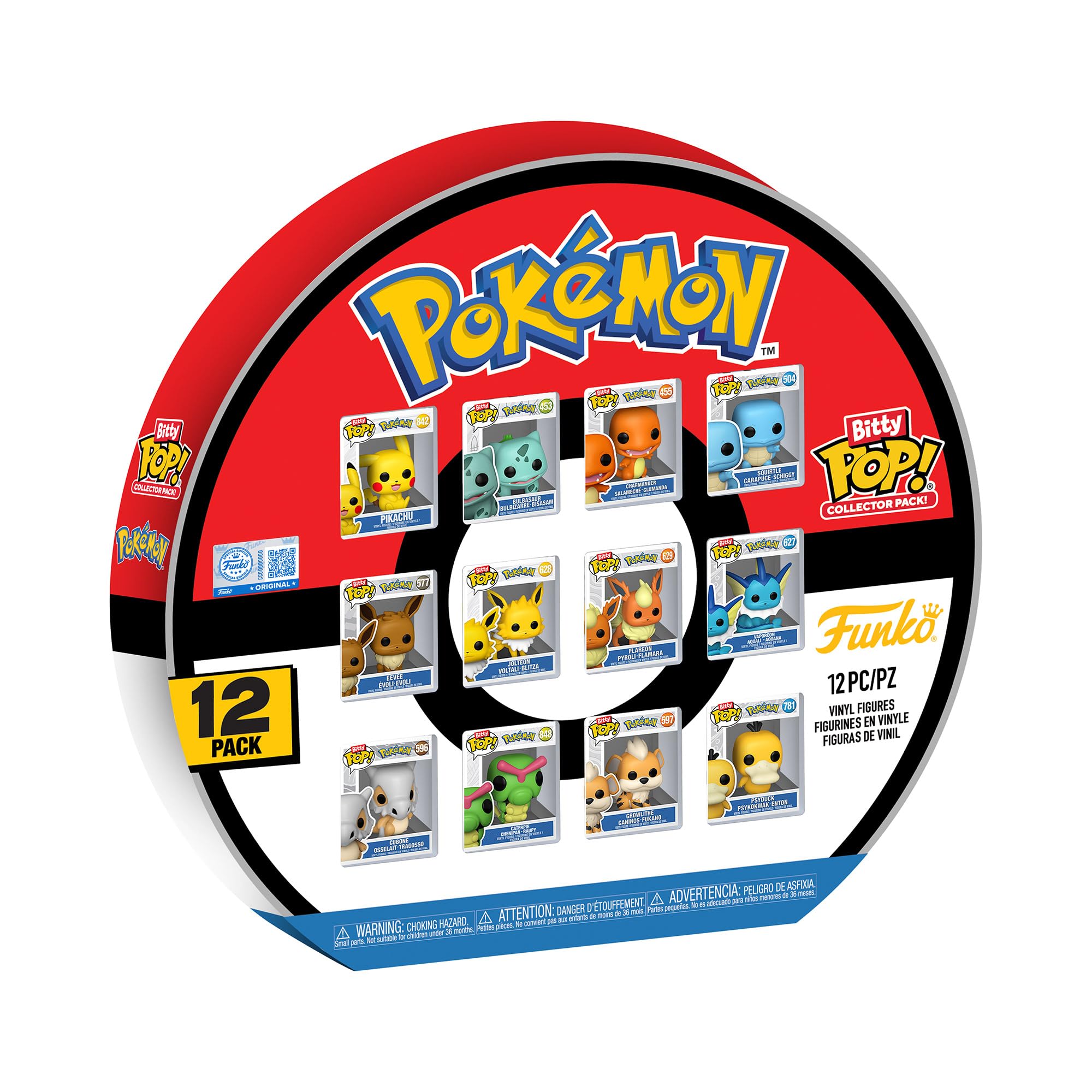 Funko Bitty Pop! Pokémon 12-Pack - Pikachu, Eevee, Charmander & More - Mini Vinyl Figures