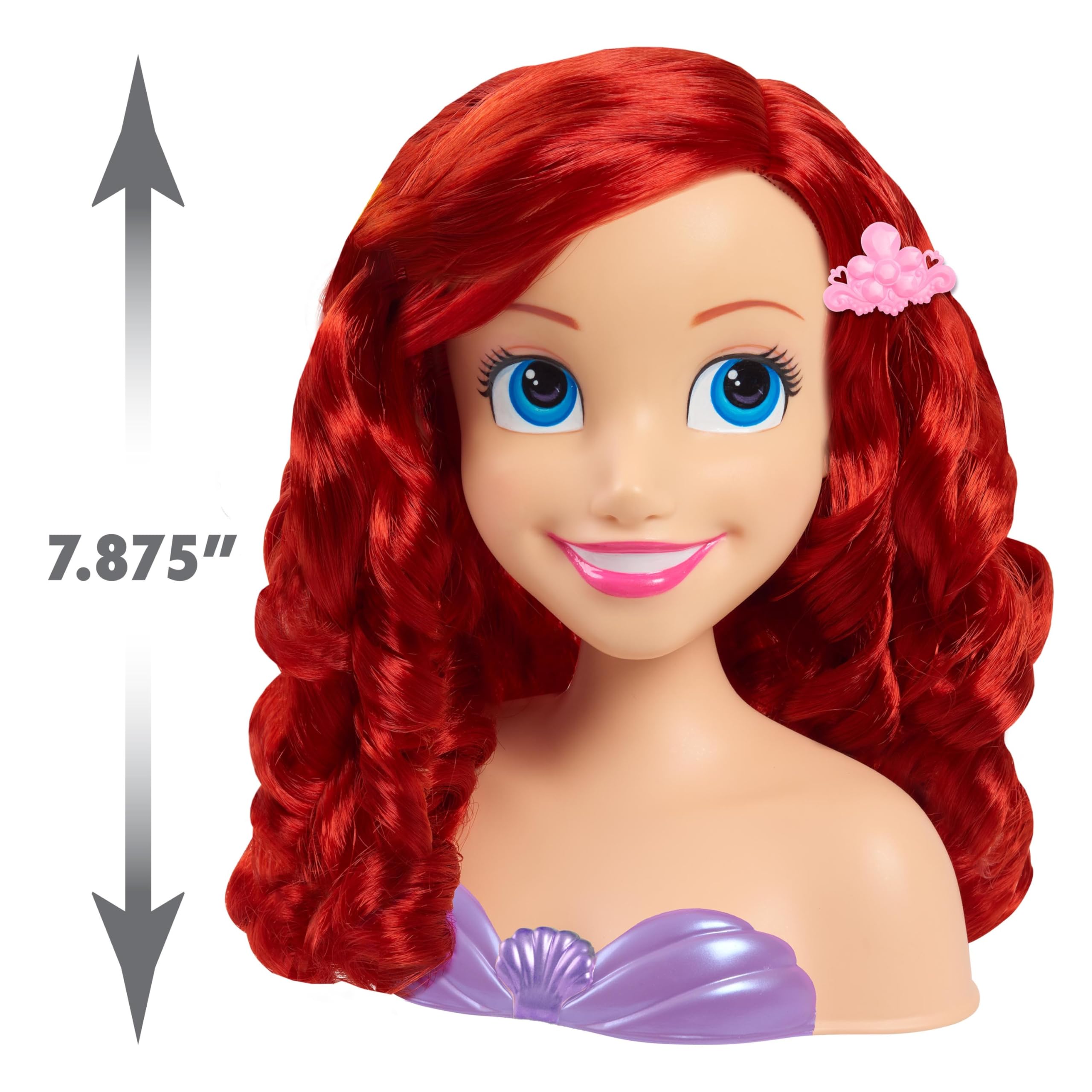 Just Play Disney Princess Ariel Hairdressing Head with Accessories - 7 Pieces | Ages 3+ 6