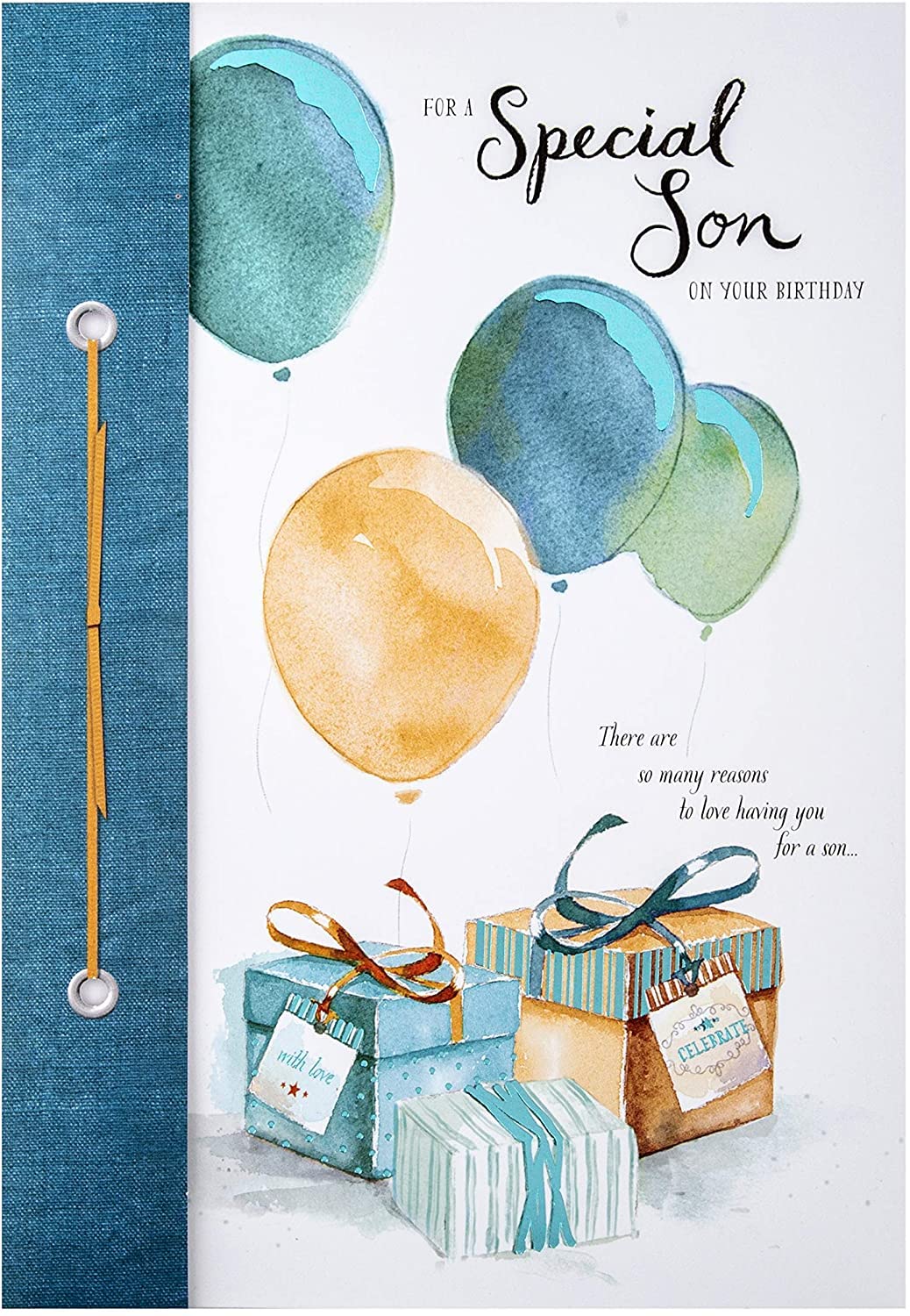 Hallmark Birthday Card for Son | Blue Foil Details | 22.8cm x 15.9cm