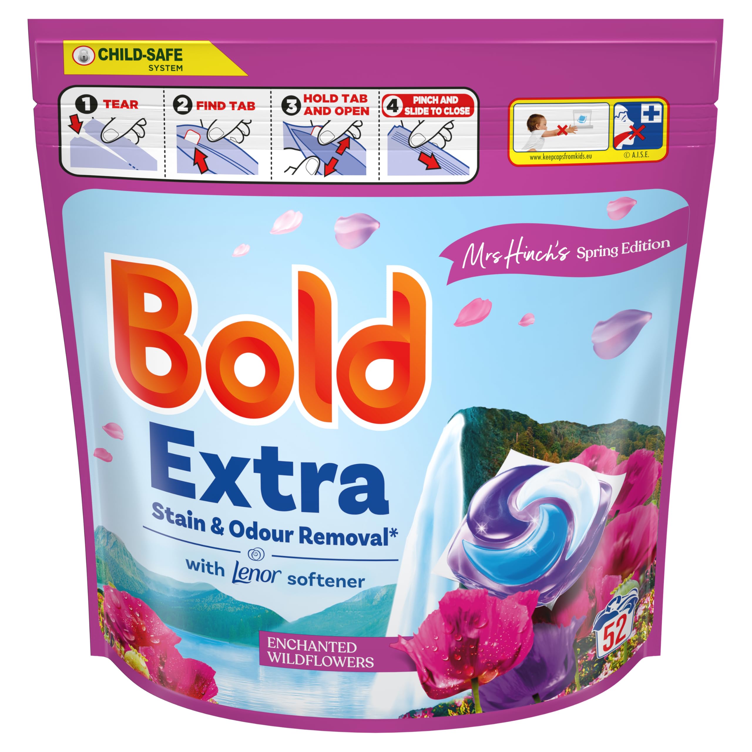 Bold EXTRA PODS Washing Liquid Capsules, Enchanted Wildflowers, Part of Mrs Hinch's Spring Edition