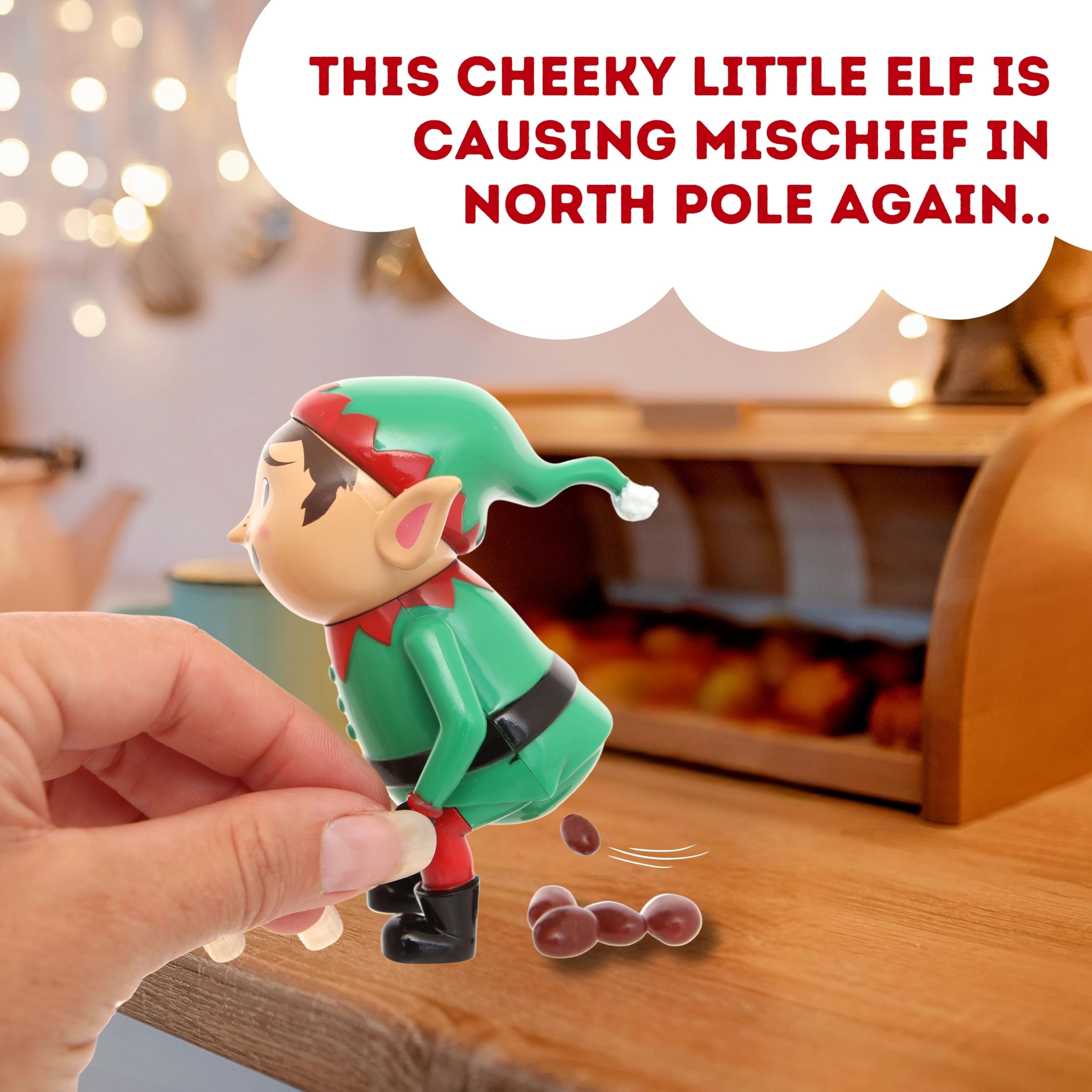 Pooping Elf Toy by Boxer Gifts - Refillable Novelty Stocking Filler for Kids, Brown 11