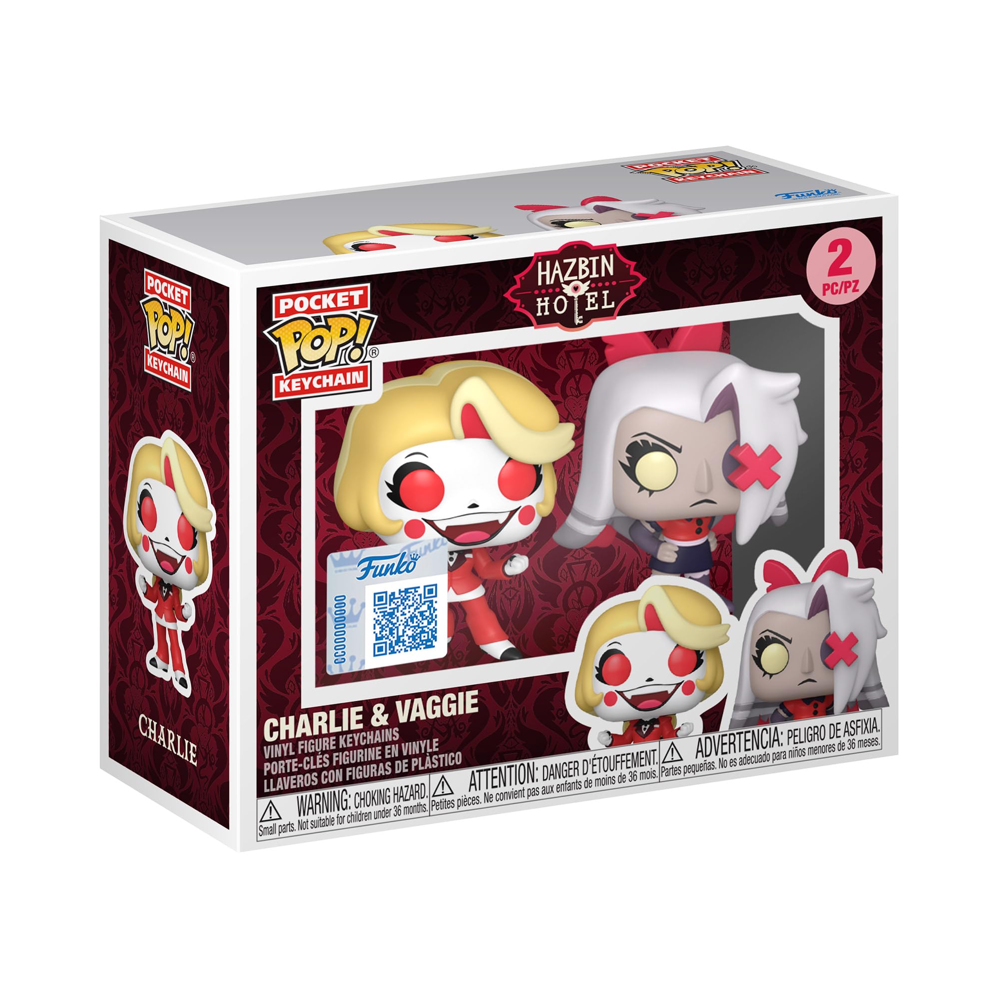 Funko POP! Keychain: Hazbin Hotel - Charlie & Vaggie 2 Pack | Vinyl Figure | Multicolor