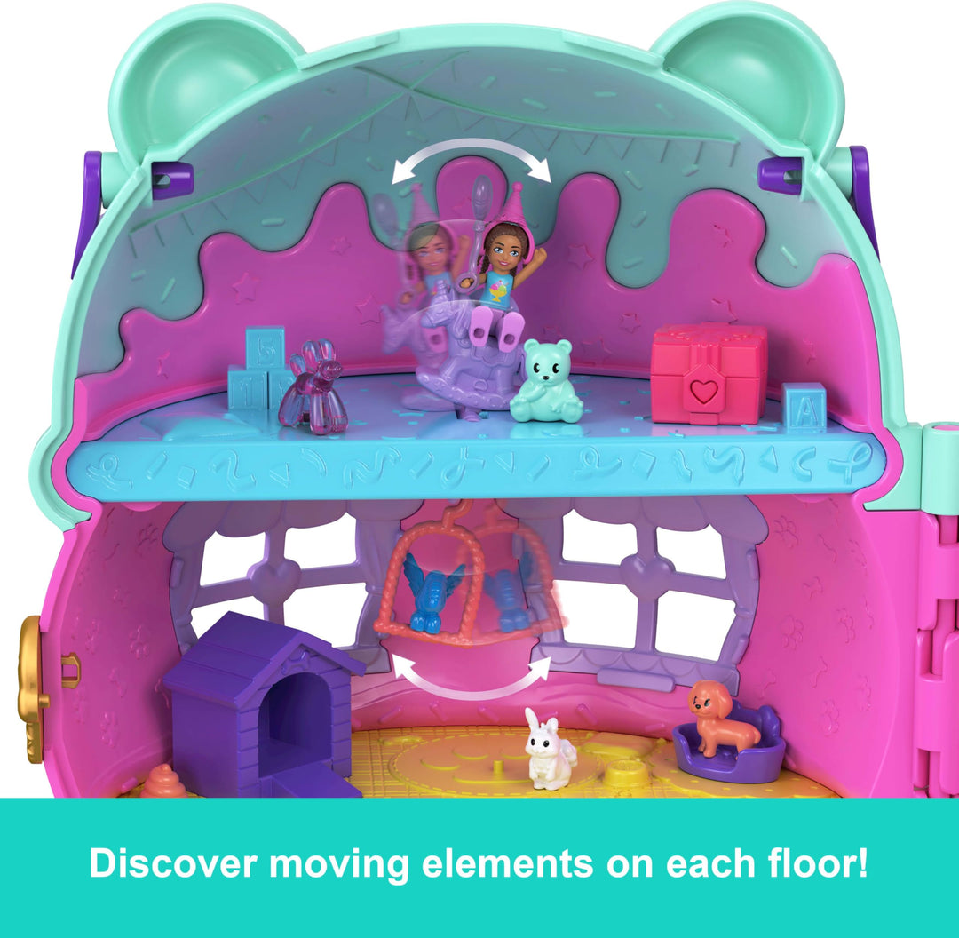 Polly Pocket Micro Dolls & Large Gelato House Playset - Ice Cream Bear Theme, 4-8 Years
