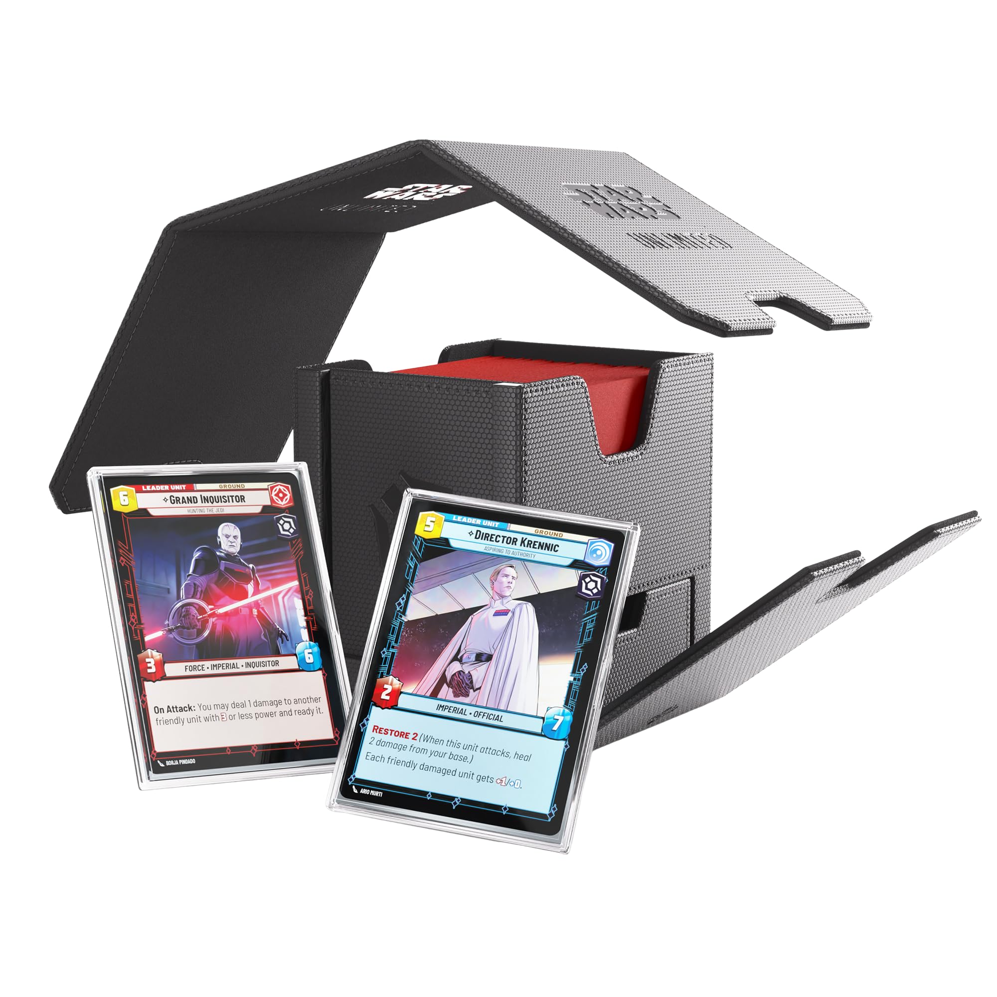 Gamegenic Twin Suns DECK POD - Black | Holds 100 Double-Sleeved Cards | UV Protection