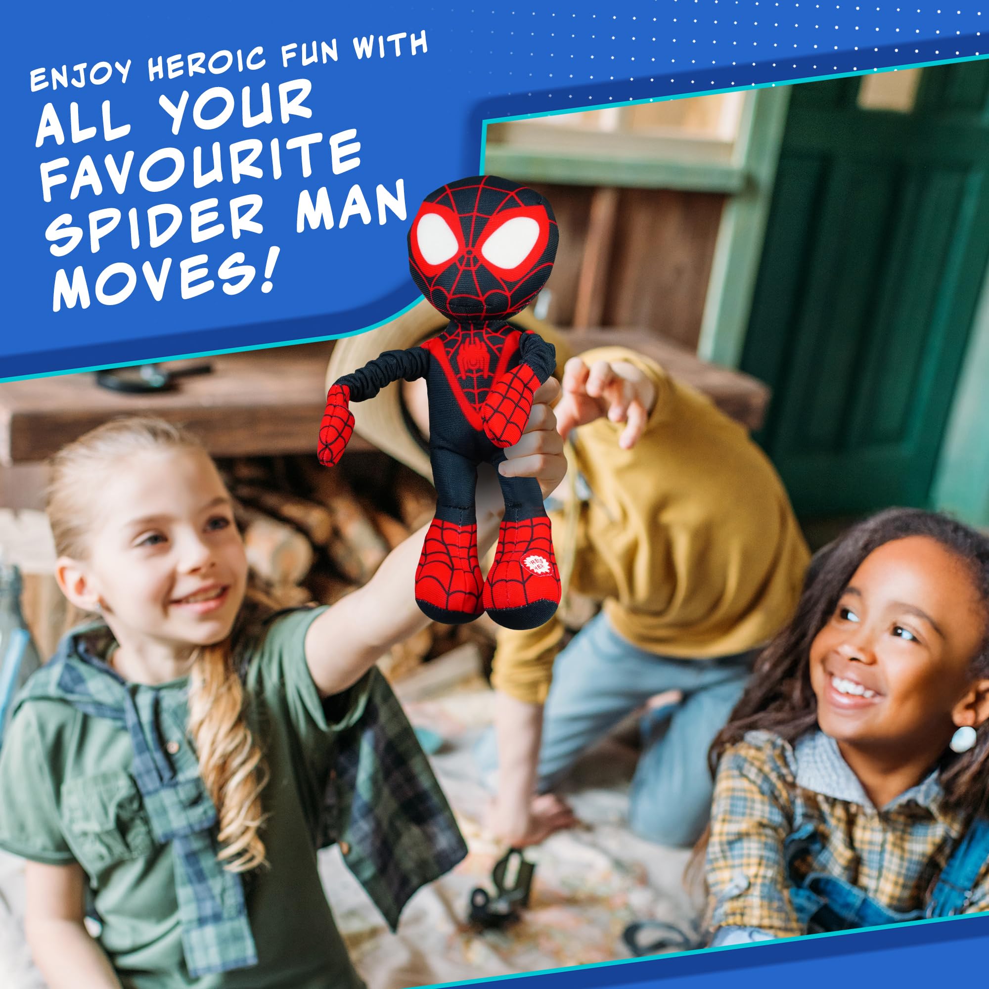 Marvel Spidey and His Amazing Friends Slingshot Plush Spin Toy - Stretchable Web-Slinging Action for Kids 10