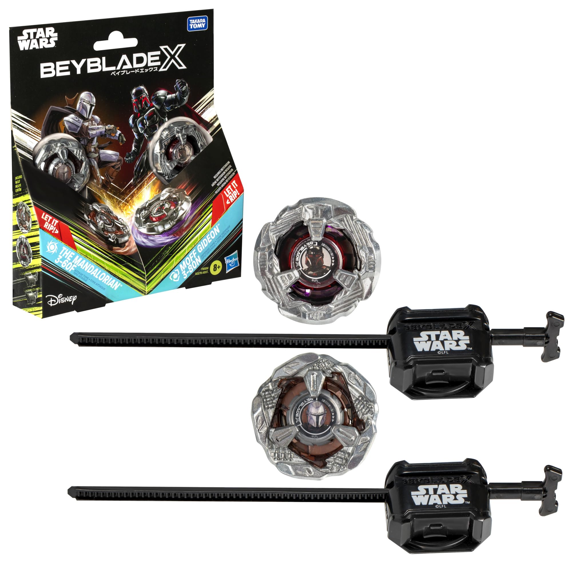 Beyblade X Star Wars Collab The Mandalorian 3-60F vs. Moff Gideon 3-80N Multipack Set 1