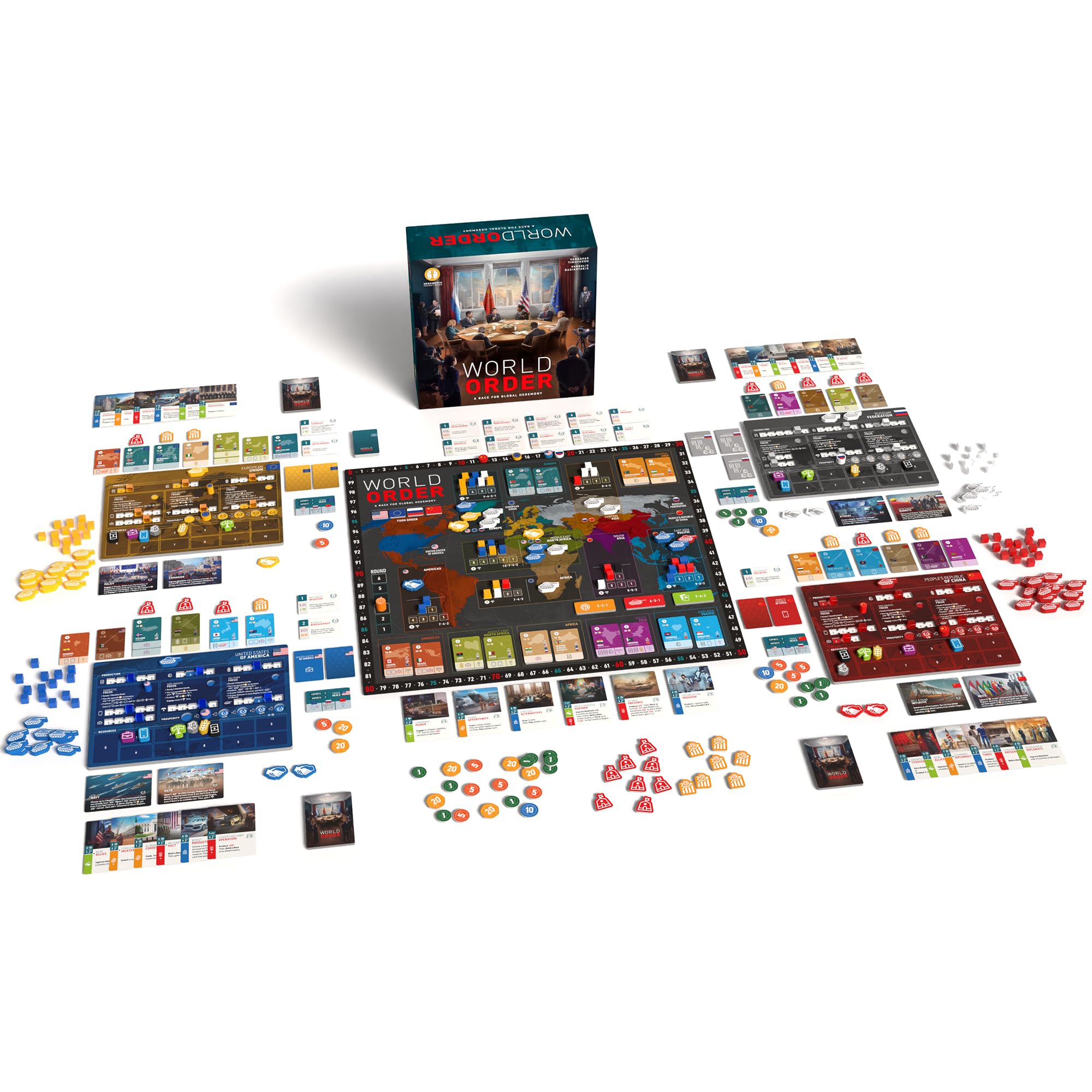 Hegemonic World Order - Geopolitics Strategic Board Game | 2-4 Players, 120-180 Min Playtime, Ages 14+ 2