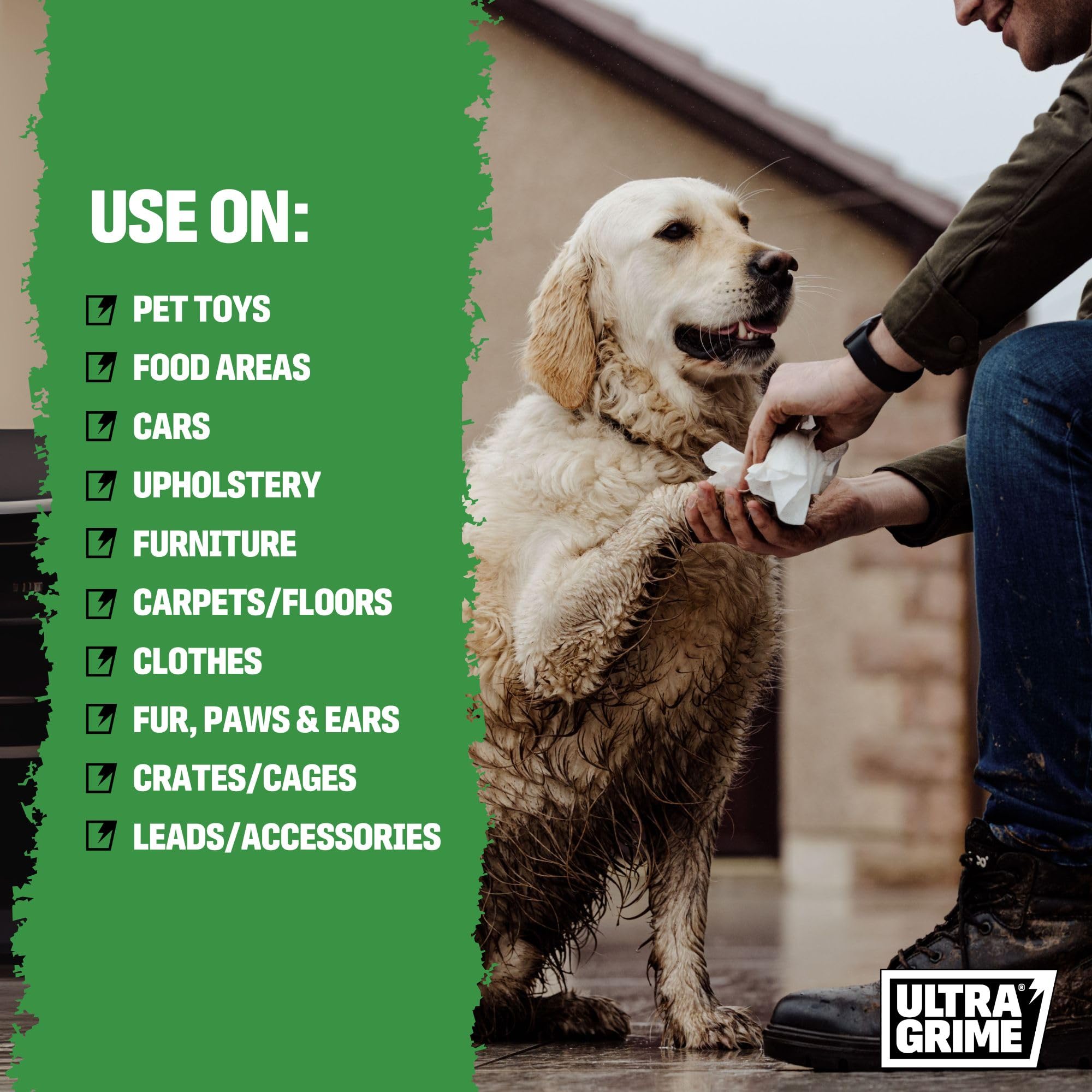 UltraGrime Pet Cleaning Wipes for Dogs & Cats - 80 Extra Large Wipes | Cosmetic Grade Ingredients 3