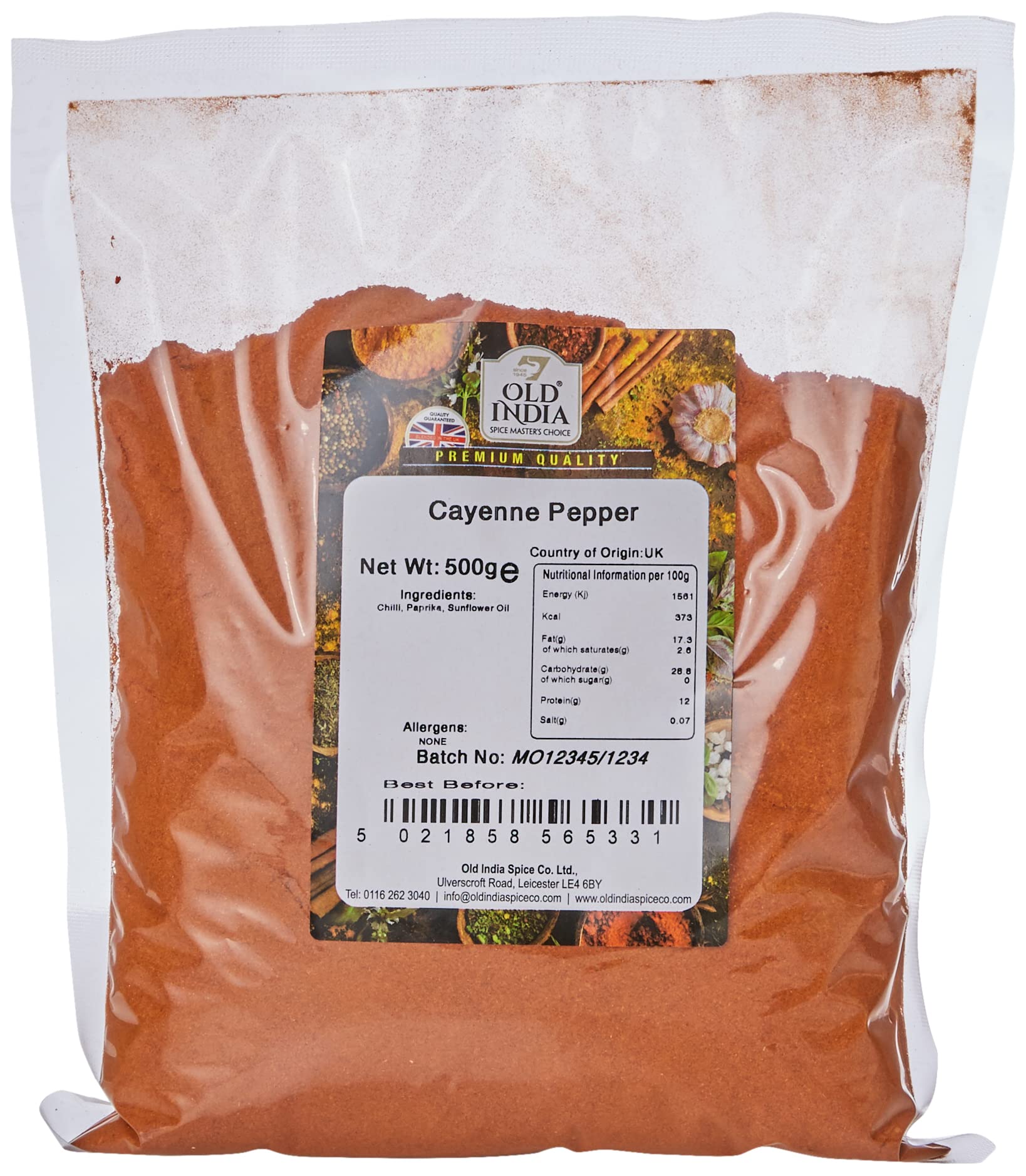 Old India Cayenne Pepper Powder - 500g Natural Additive Free Spice 1
