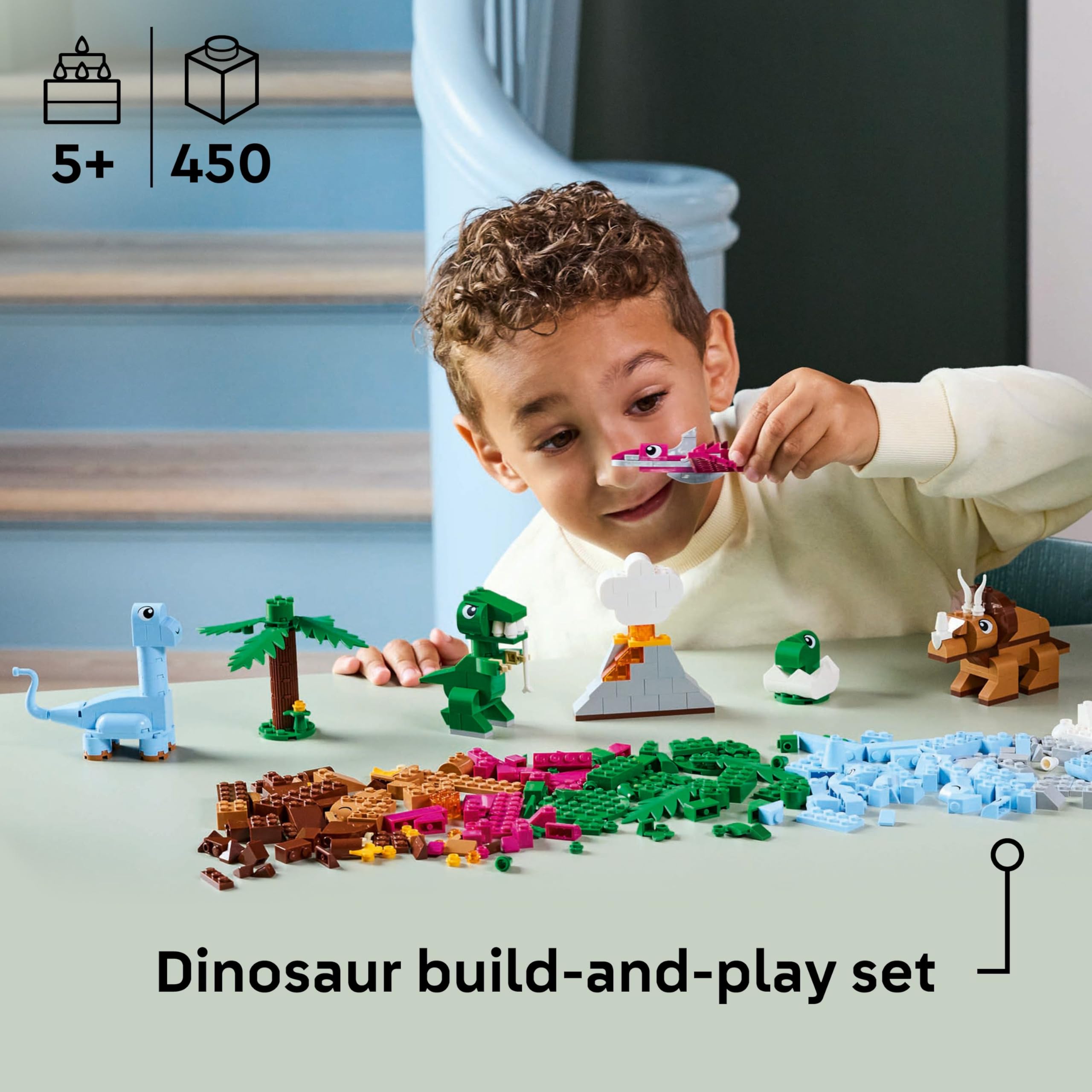 LEGO Classic Creative Dinosaurs Set 11041 - Build T. Rex & Triceratops | Ages 5+ 2