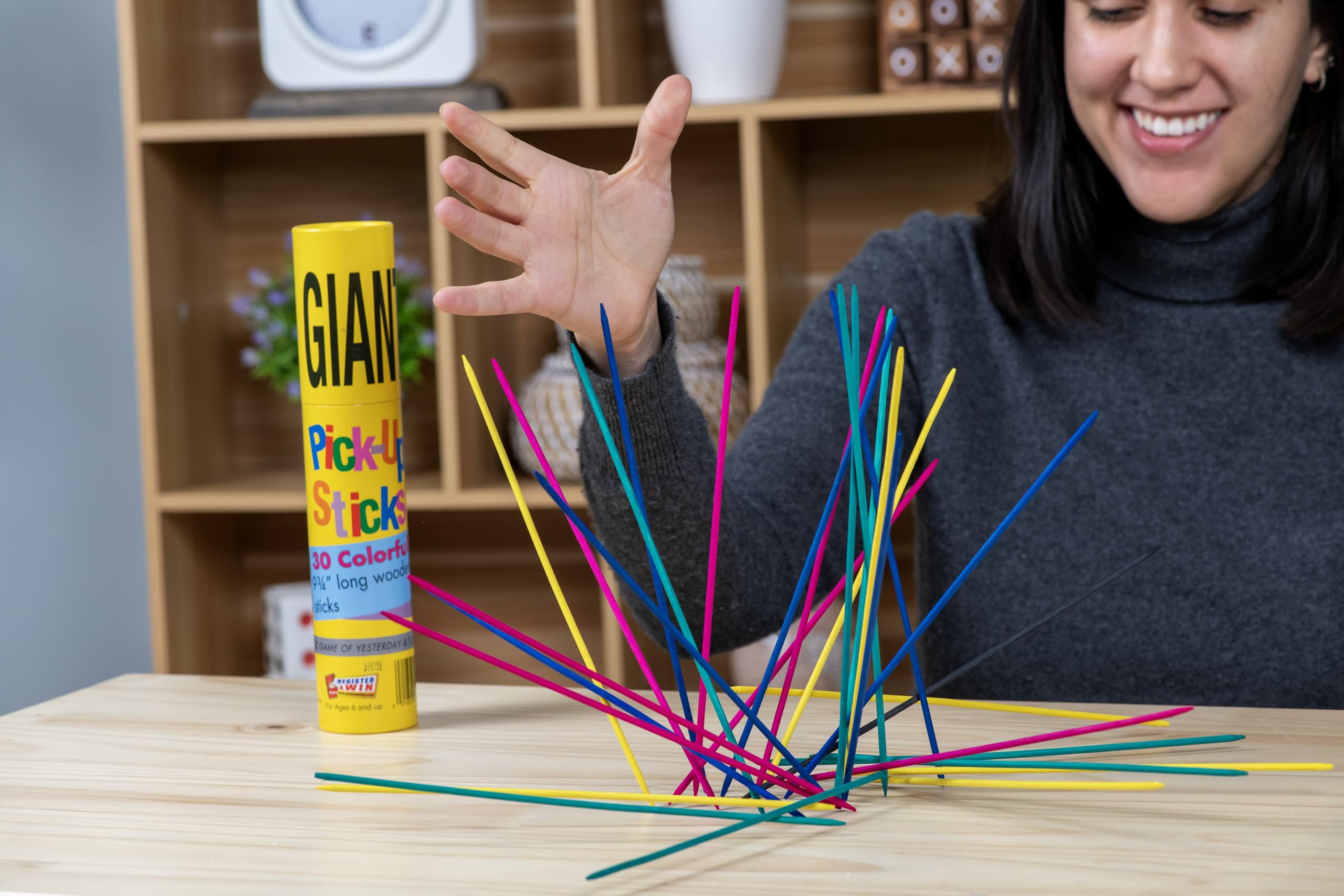 Goliath Games Giant Pick Up Sticks | 30 Coloured Wooden Sticks | Classic Family Game 12