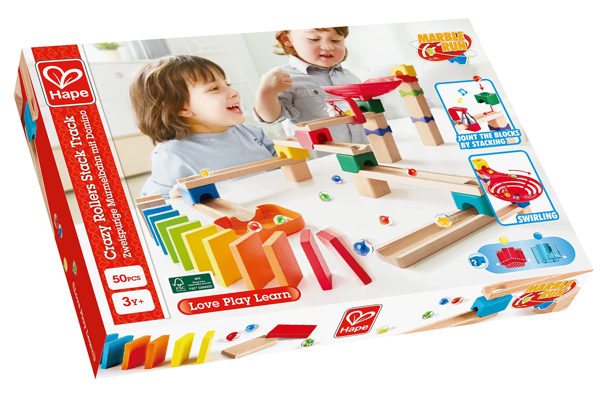 Hape Crazy Rollers Stack Track Marble Run Set | DIY Engineering Toy | Ages 3+ 7