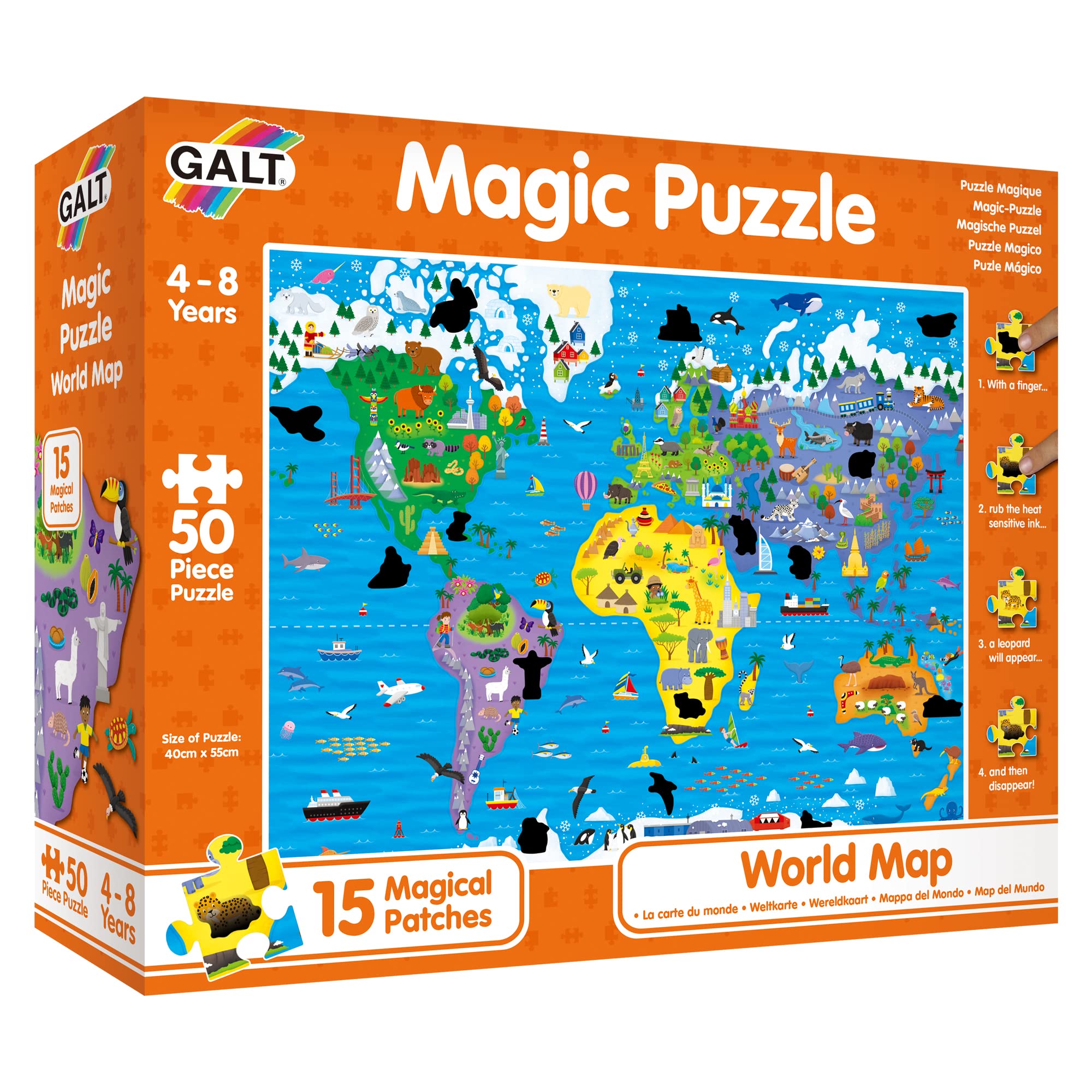 Galt Magic Puzzle - World Map, 50 Piece, Ages 4 to 8 Years Plus 1