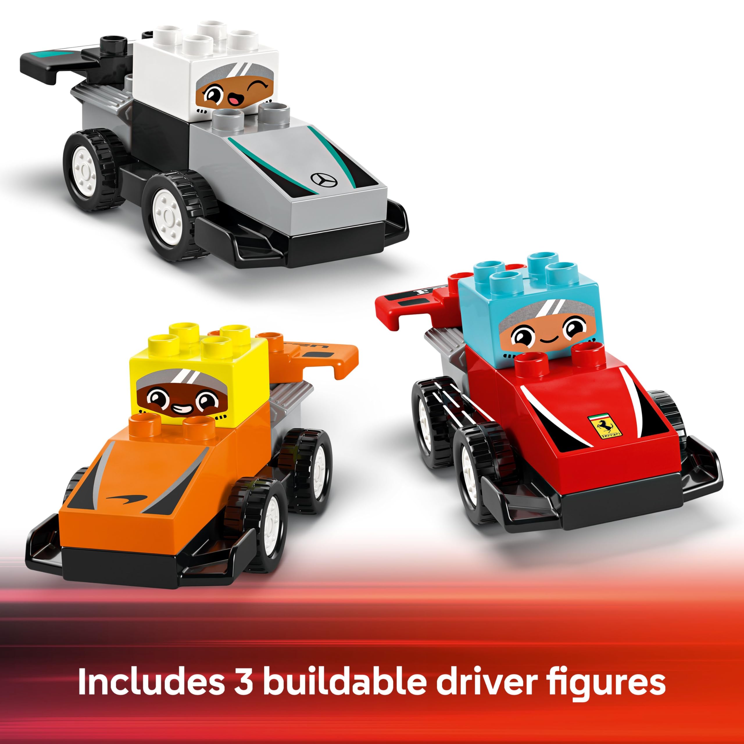 LEGO DUPLO Town F1 Team Race Cars & Drivers Building Toy - 2+ Year Olds 13