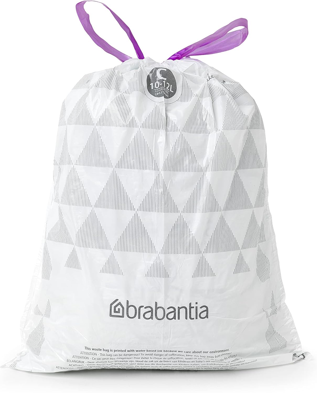Brabantia PerfectFit Bin Bags - Code C, Extra Strong White Waste Bin Liners (Pack of 1) 5
