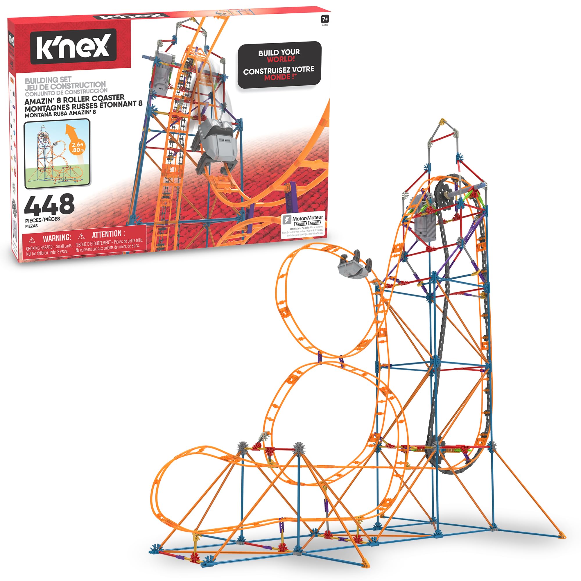K'NEX Amazin' 8 Coaster Building Set - 448 Pieces | Working Roller Coaster | Ages 7+ 1