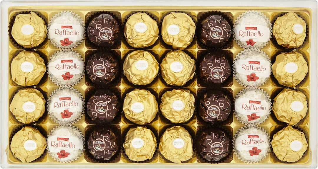 Ferrero Collection Assorted Chocolates - 32 Piece Gift Box with Rocher, Rondnoir & Raffaello