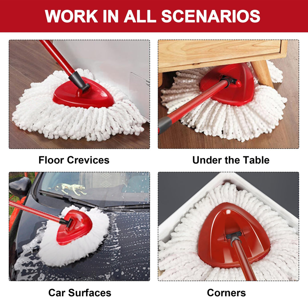 Tidy Monster - 4 Pack Microfiber Mop Head Replacement for Vileda EasyWring 1-Tank Spin Mop