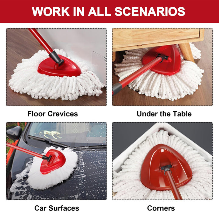 Tidy Monster - 4 Pack Microfiber Mop Head Replacement for Vileda EasyWring 1-Tank Spin Mop