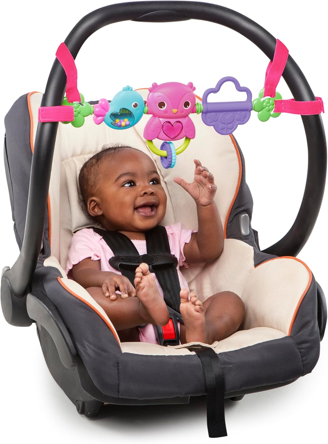 Bright Starts Busy Birdies Carrier Toy Bar - Musical Take-Along with Lights & Activities