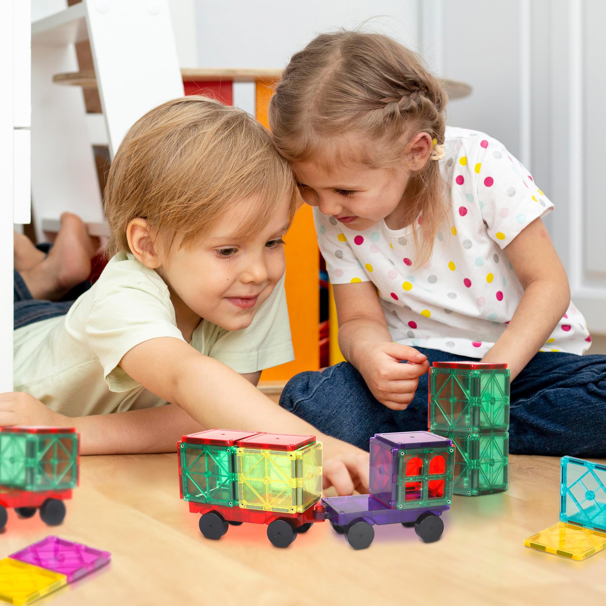 Playmags 3D Magnetic Blocks - 2-Piece Magnetic Car Set for Kids 13