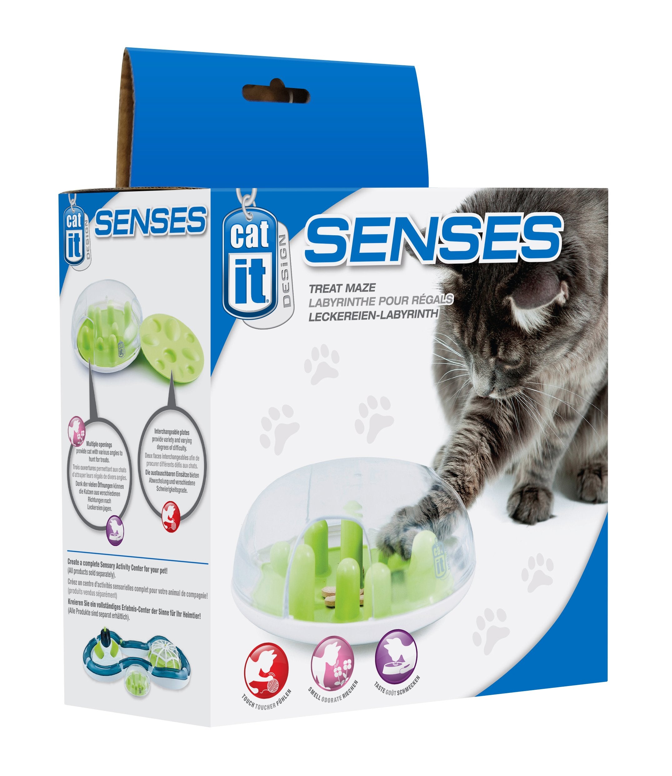 Catit Senses Treat Maze - Interactive Slow Feeder for Indoor Cats | Plastic | Red