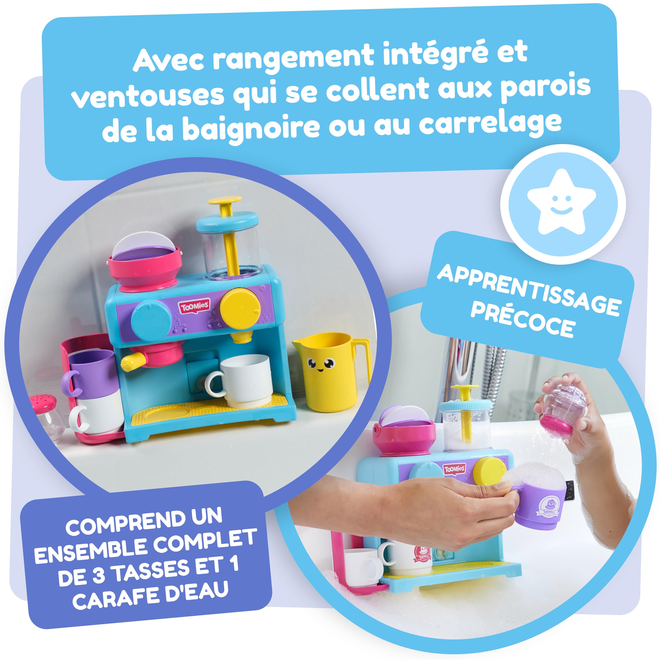 TOMY Toomies Bath Barista - Pretend Cafe Baby Bath Toys for Toddlers 18 Months+ 4